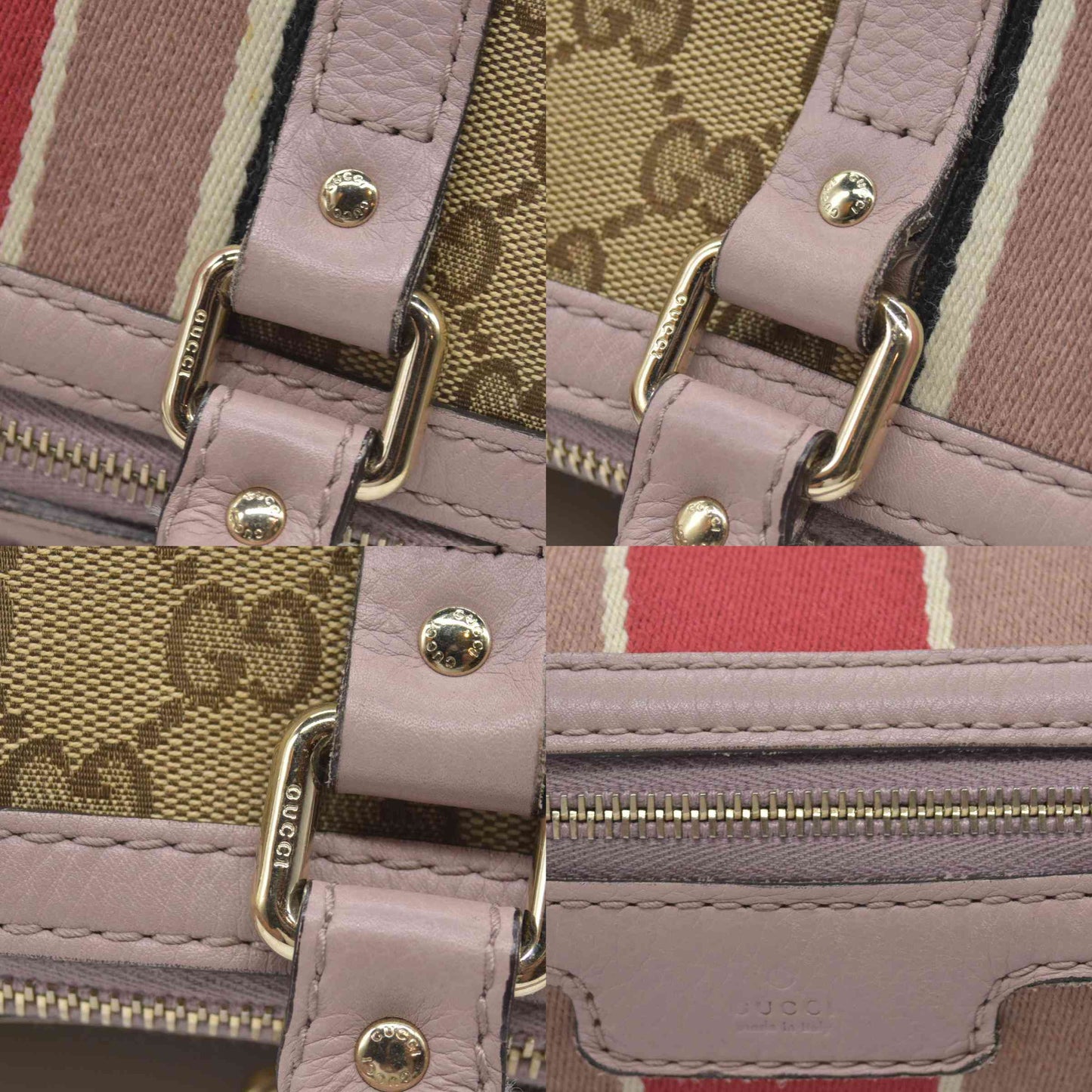 $1350 Gucci Monogram Vintage Web Medium Boston