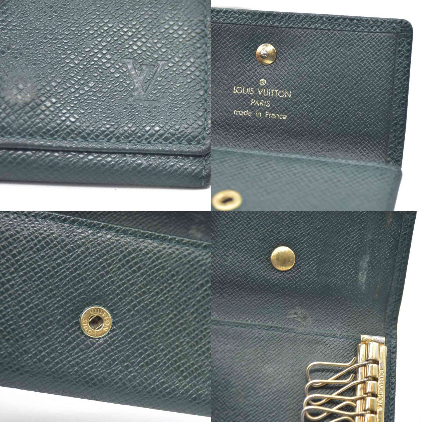 Louis Vuitton Taiga Leather Multicles 4 Ring Key Case Epicea MI5948