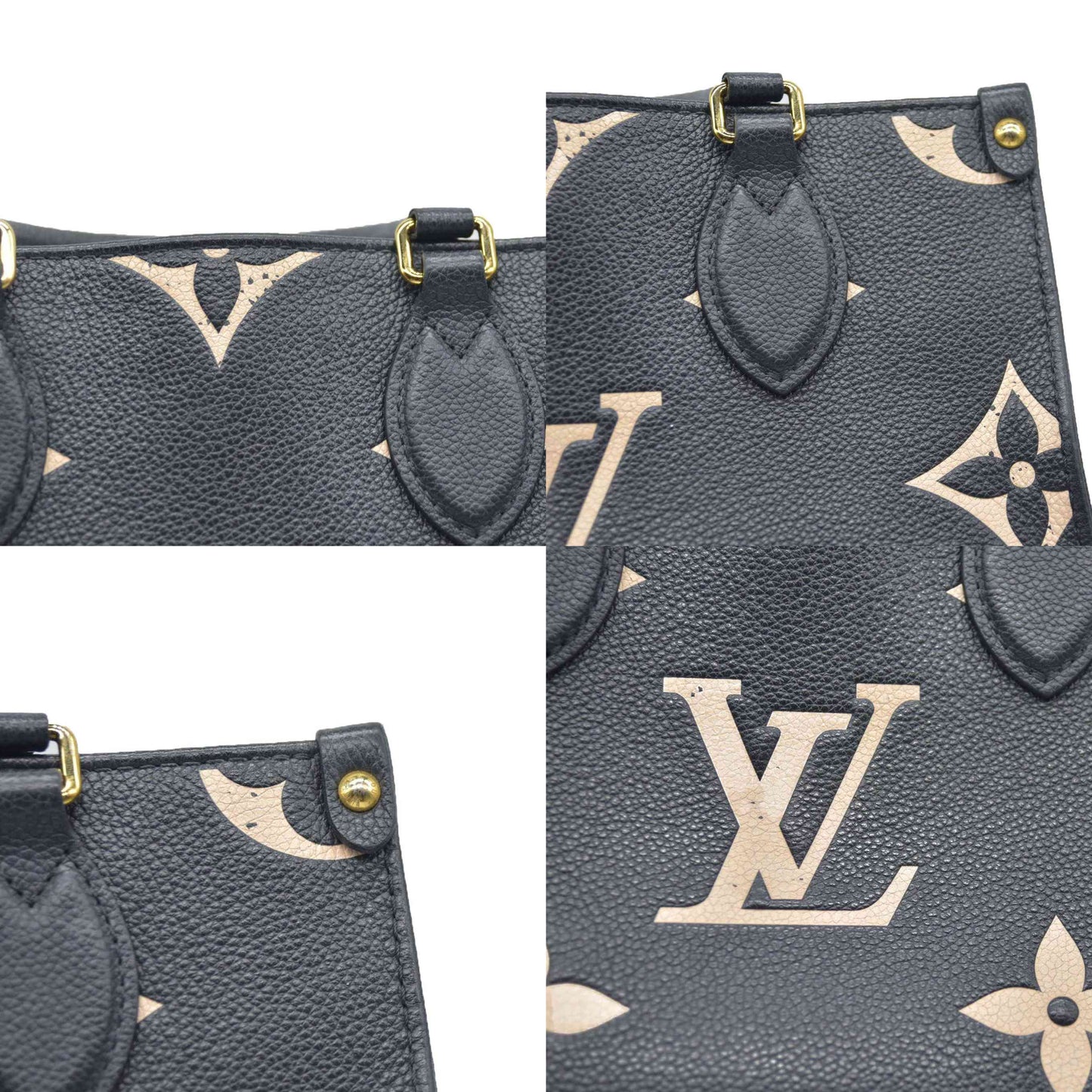 AUCTION $3550 Louis Vuitton Bicolor Monogram Empreinte Leather Onthego PM RFID
