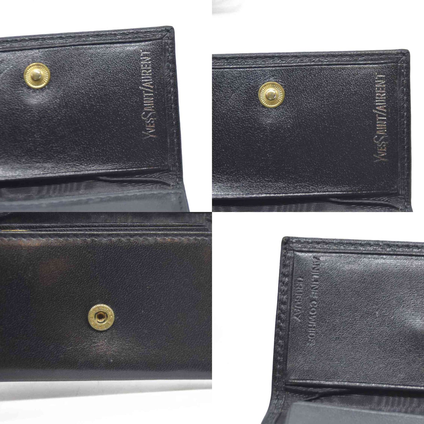 Auction $400 Yves Saint Laurent YSL Logo Leather 6 Ring Key Case Black