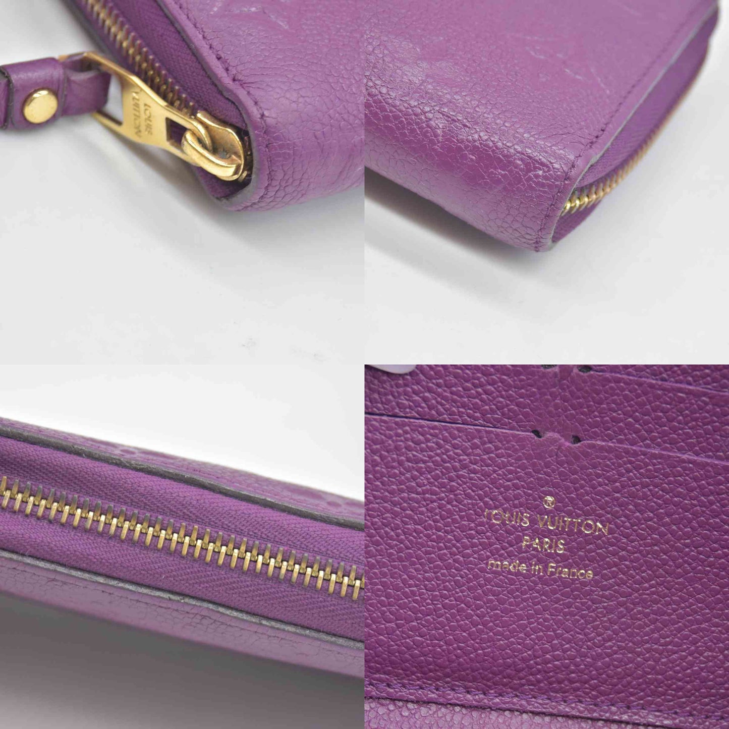 $1170 2014 Louis Vuitton Empreinte Zippy Wallet Raisin SP0144 CONSIGNMENT