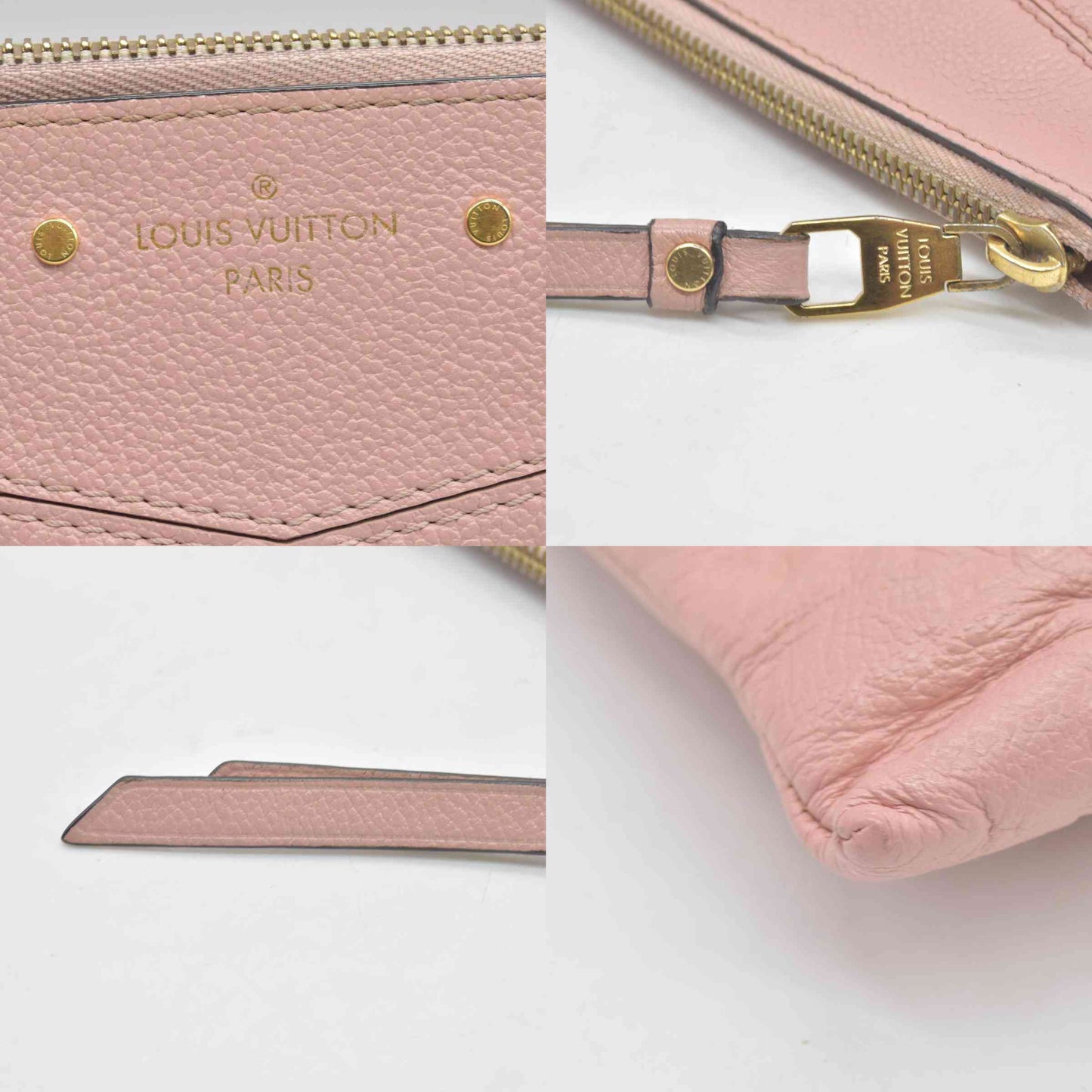 $970 Louis Vuitton Empreinte Daily Pouch Rose Poudre