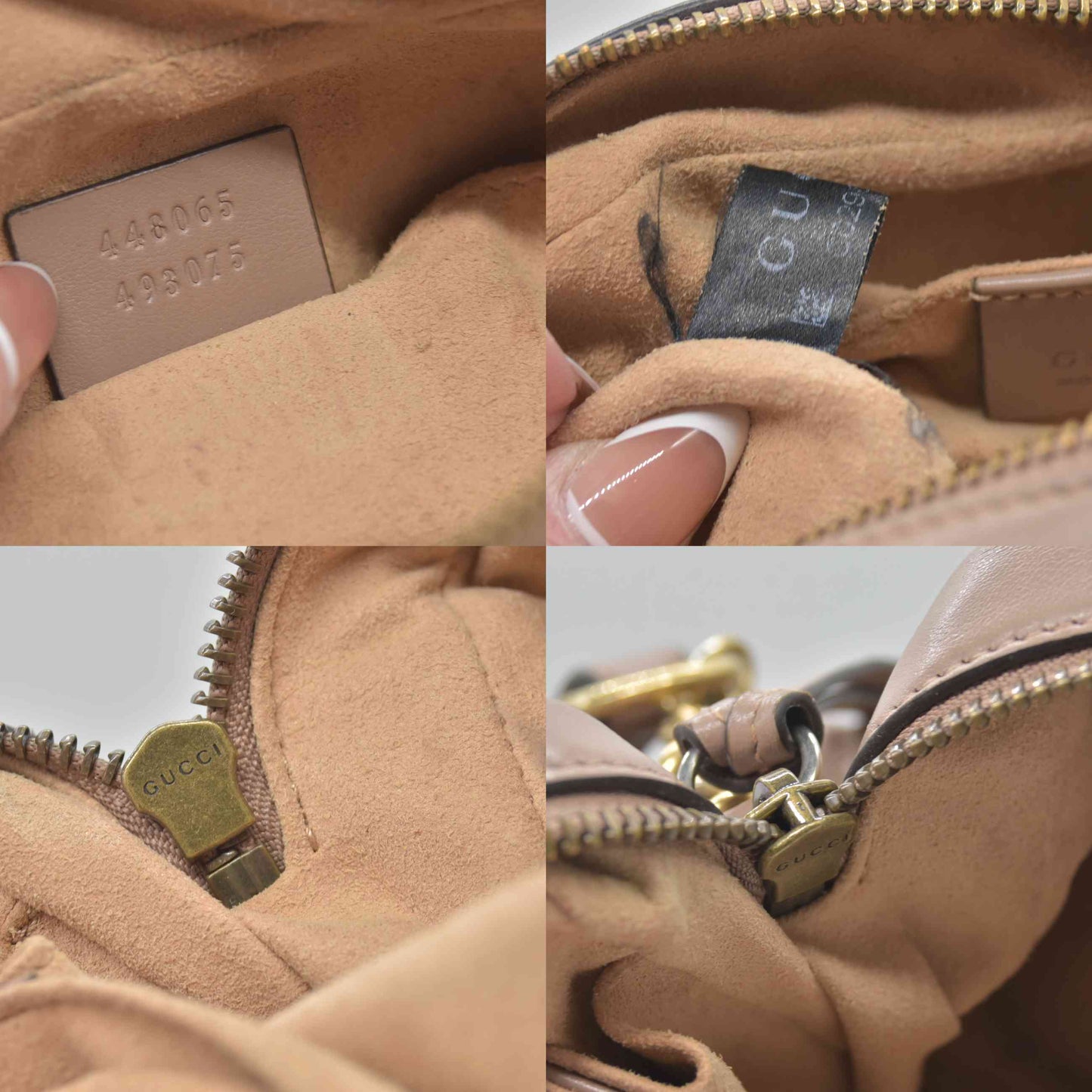 $1800 Gucci Calfskin Matelasse Mini GG Marmont Chain Shoulder Bag Porcelain Rose