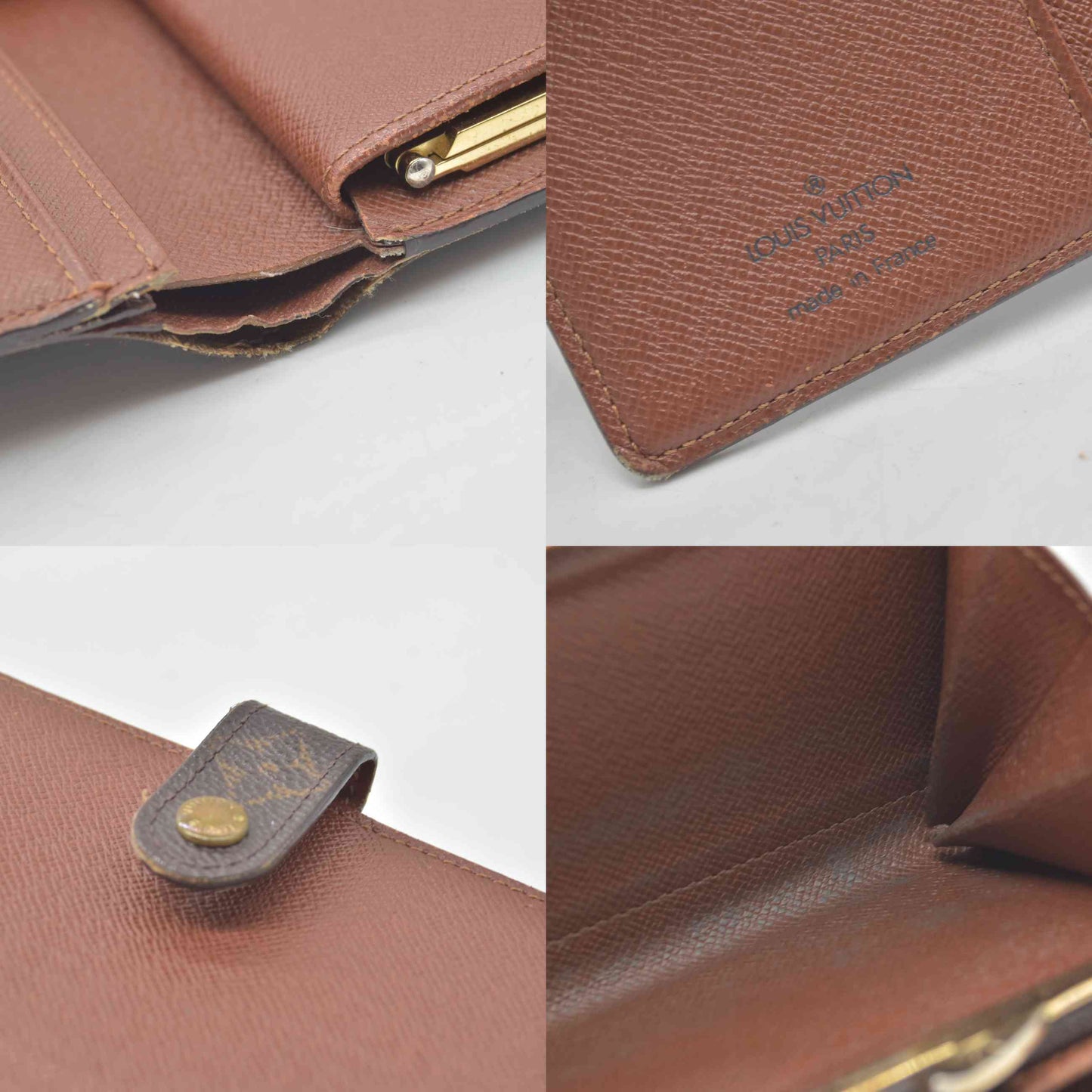 $750 2001 Louis Vuitton Monogram French Purse Wallet TH0011