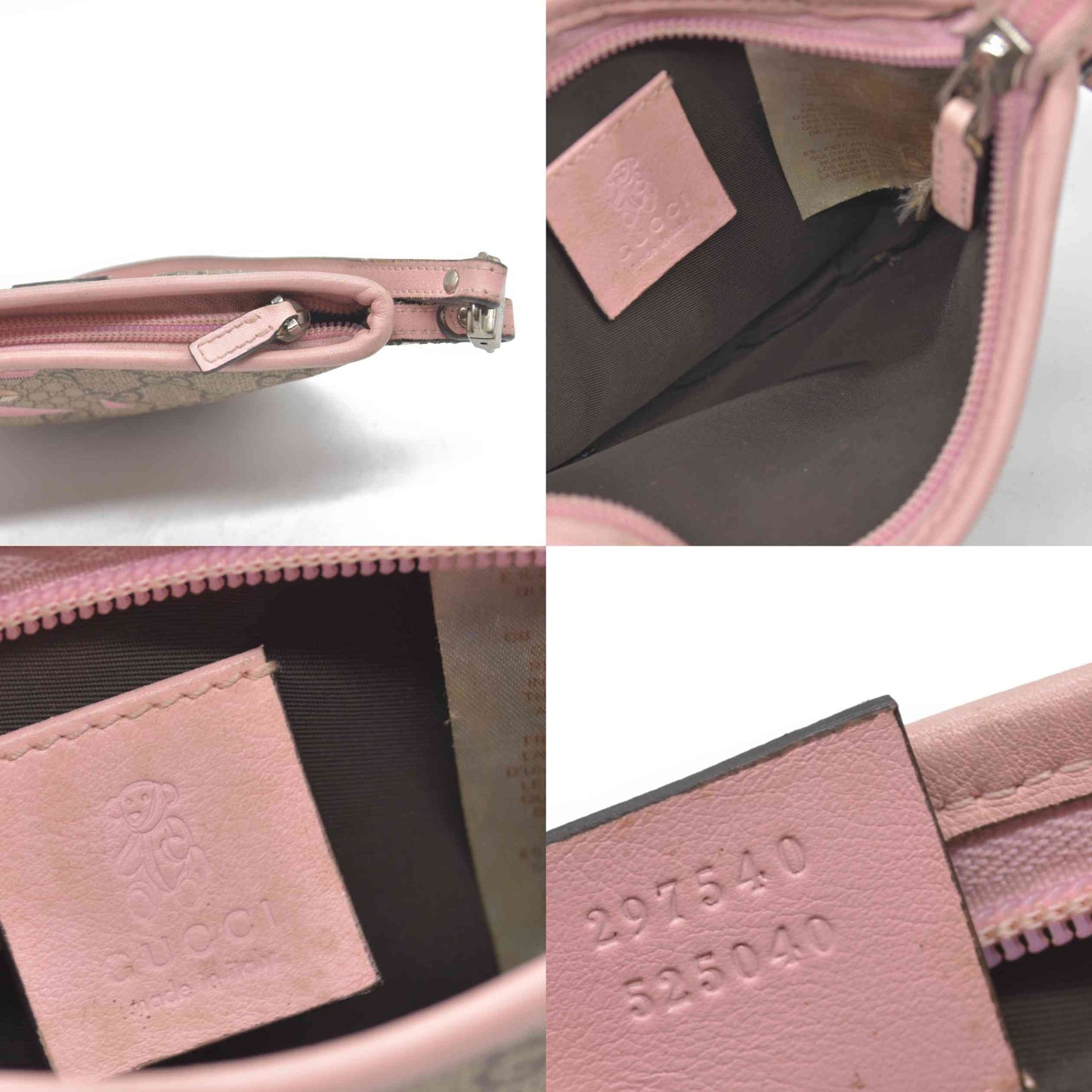 $810 Gucci Children's Zoo Shoulder Bag Printed GG Coated Canvas