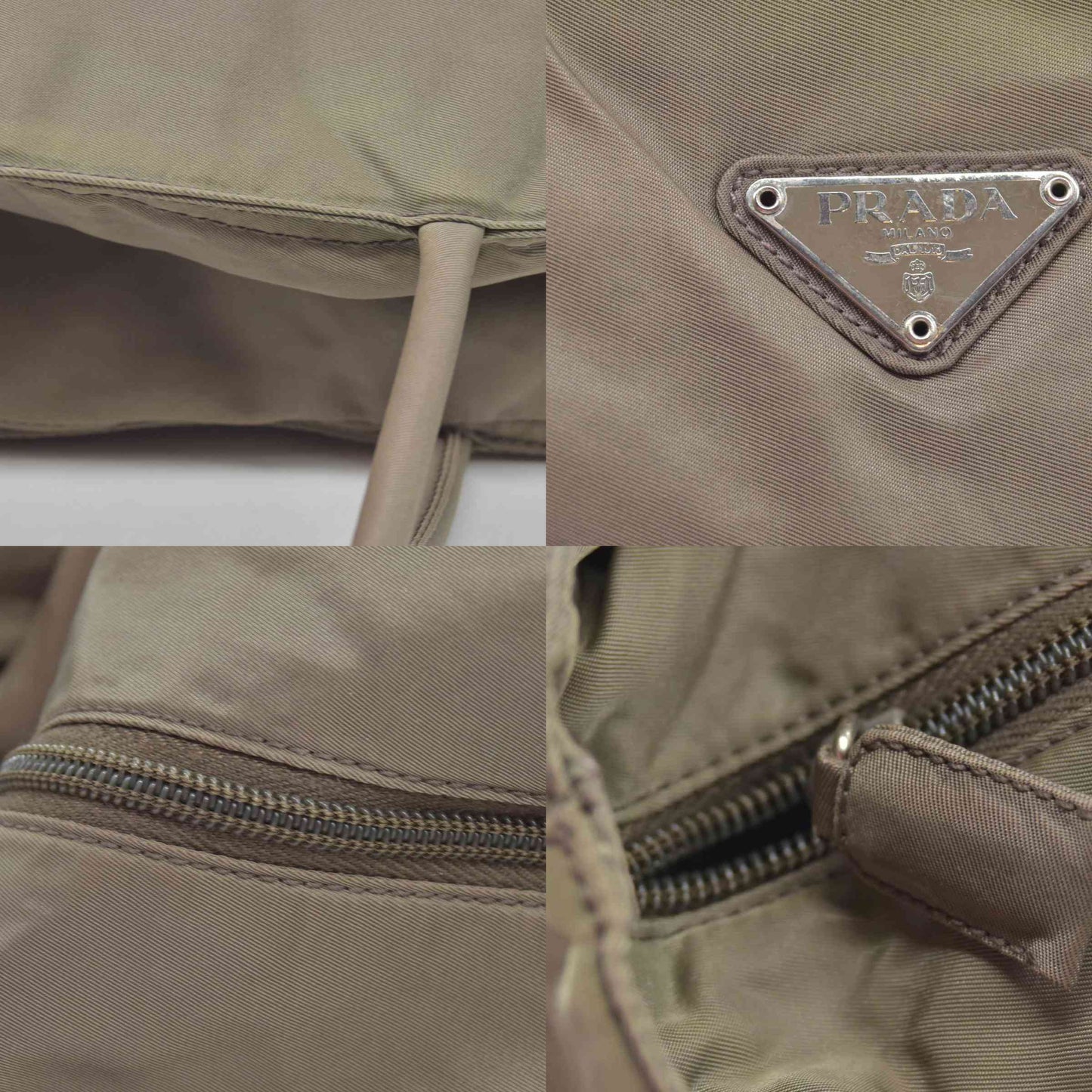 $500 Prada  Tessuto Nylon Tote Greige CONSIGNMENT