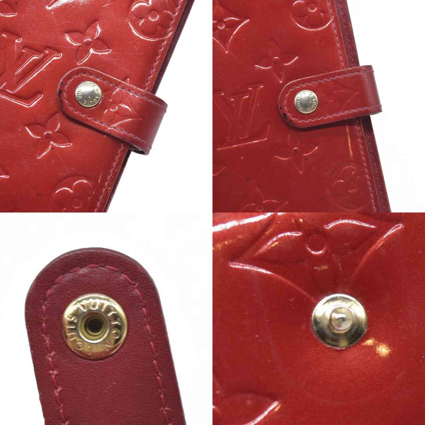 $465 Louis Vuitton  Vernis Small Ring Agenda Cover Pomme D'Amour