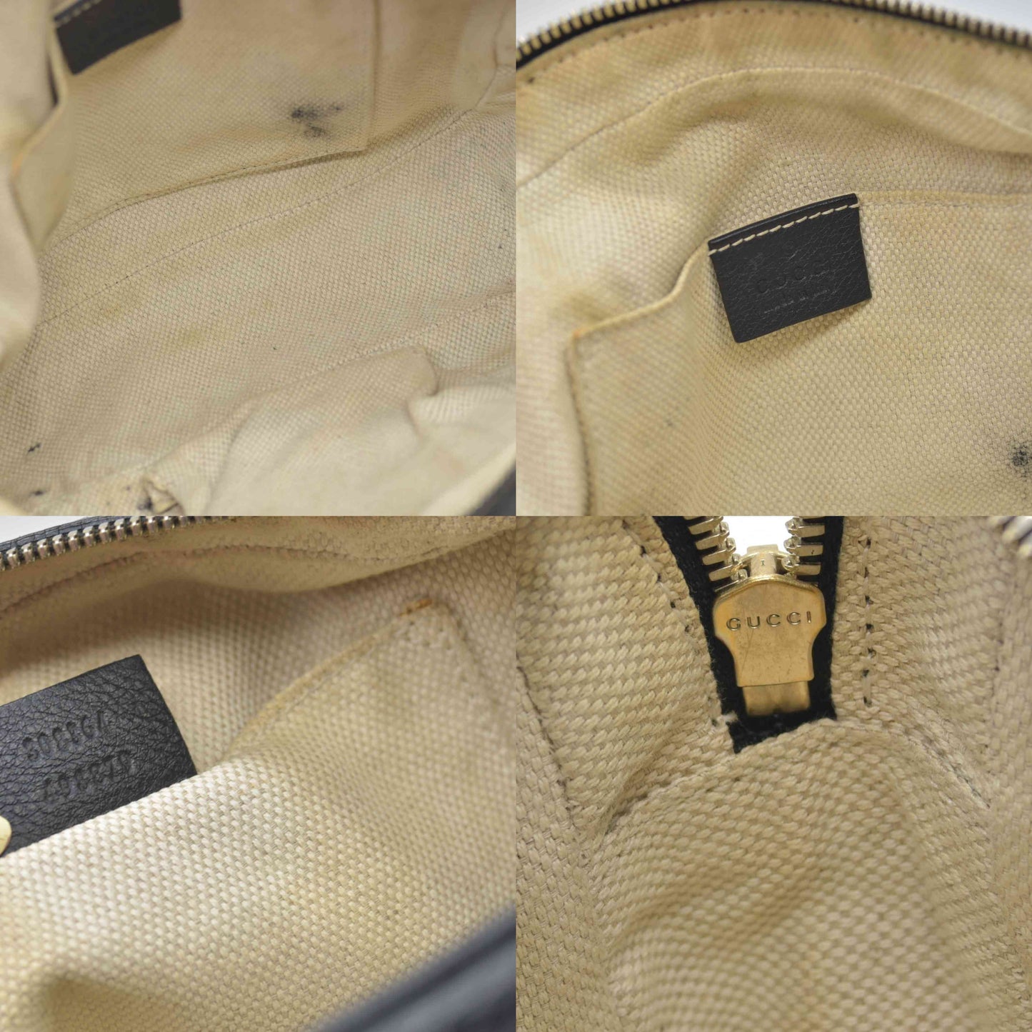 $1490 GUCCI Soho Shoulder Bag Black Leather Used Crossbody