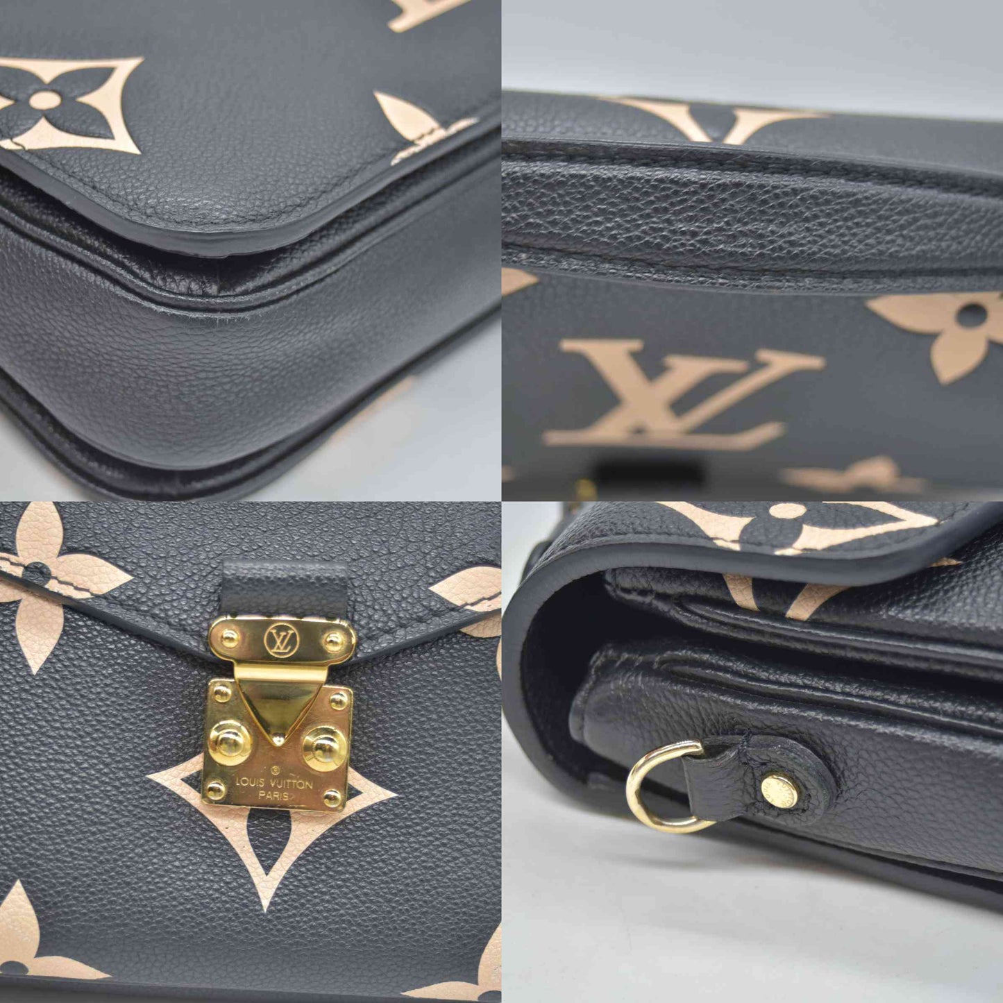 $3300 Louis Vuitton BiColor Pochette Metis Black Cream
