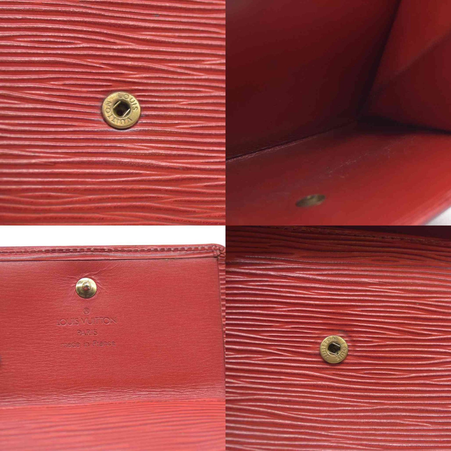 AUCTION $650 Louis Vuitton  Epi Elise Wallet Castillan Red