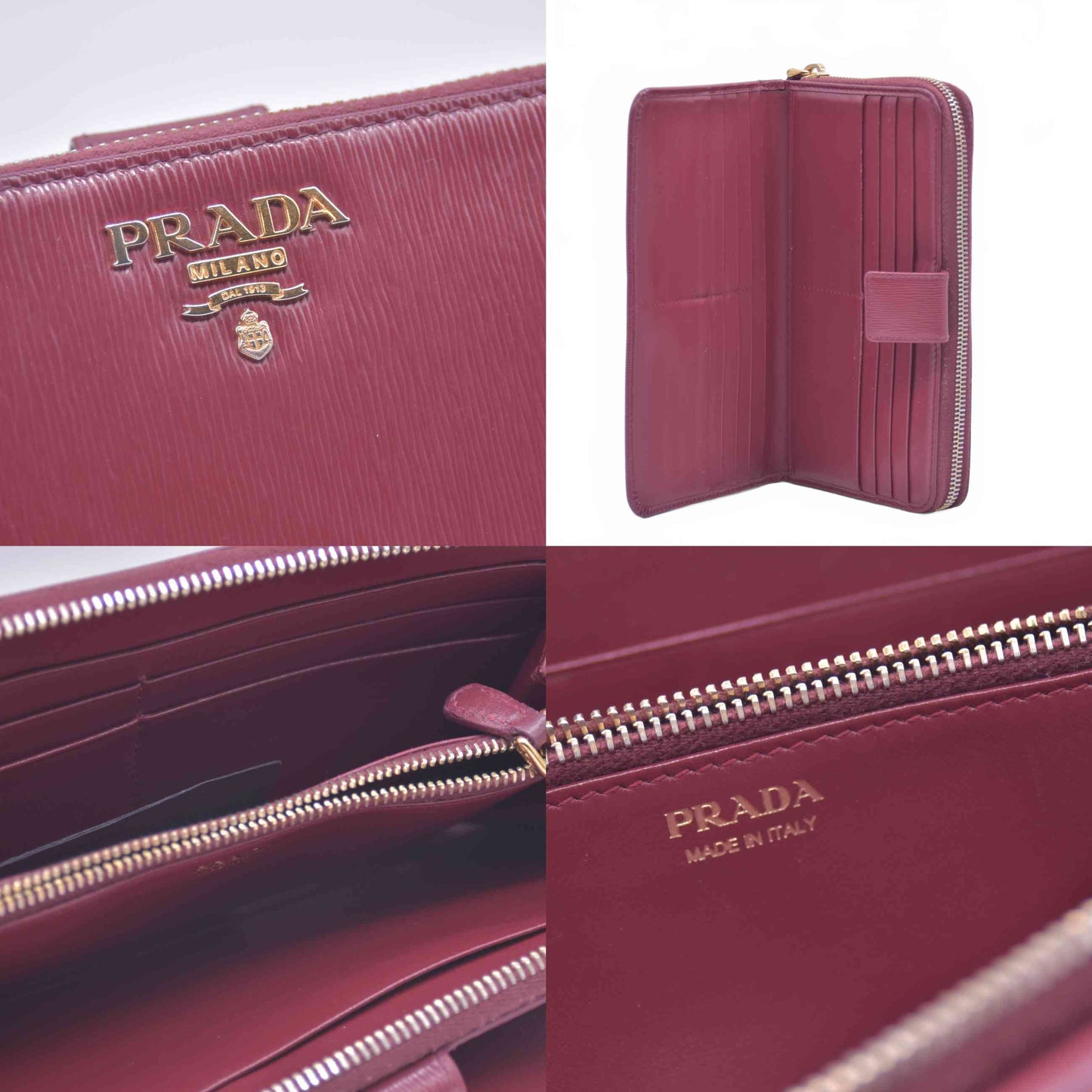 $1070 Prada Large Saffiano Leather Wallet Fuchsia Pink CONSIGNMENT
