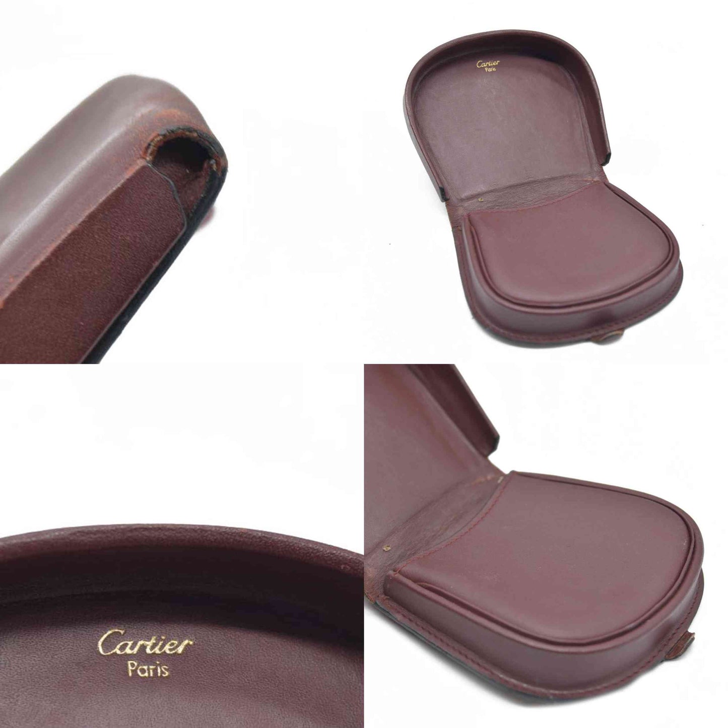 Cartier Red Must de Cartier Leather Coin Pouch Dark red