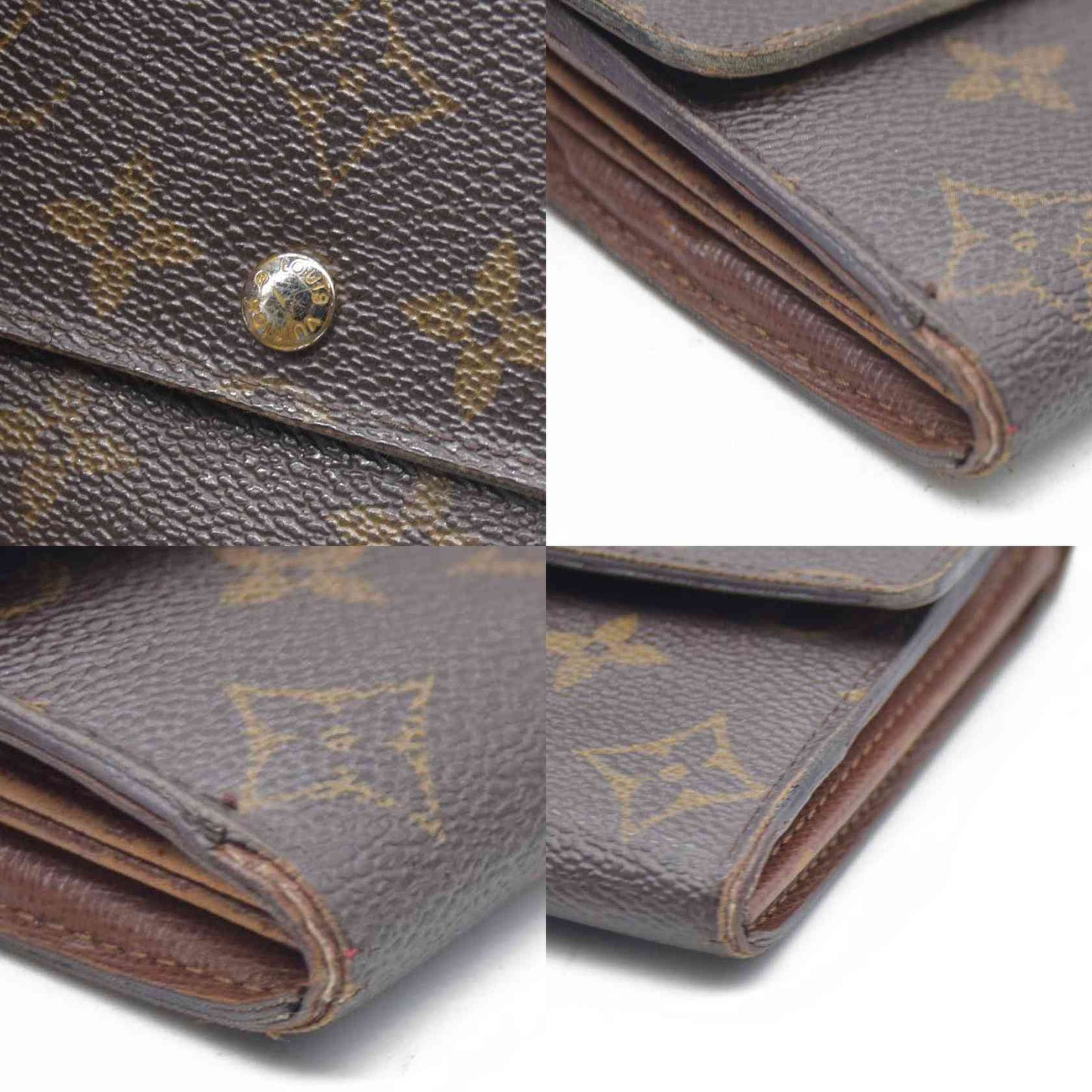 AUCTION $725 Louis Vuitton Monogram Portefeiulle Sarah Long Bifold Wallet Brown MI0096