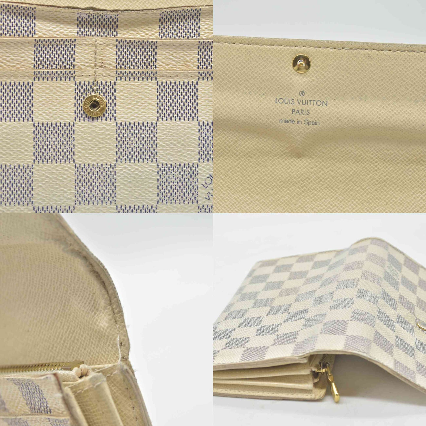 $725 2009 Louis Vuitton Damier Azur Sarah Wallet CA3009