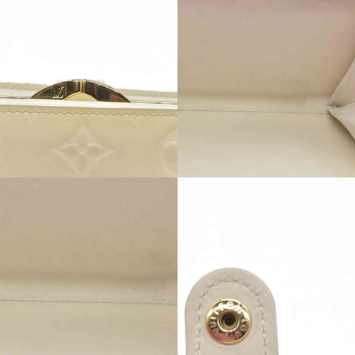 $795 LOUIS VUITTON Monogram Vernis French Kiss Lock Cream MI1058