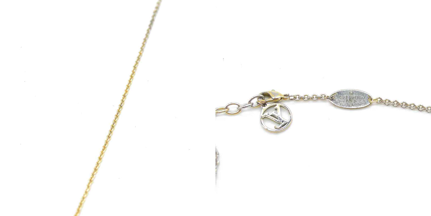 $505 LOUIS VUITTON V Essentials Necklace Gold Chain Necklace 2016 OB1116