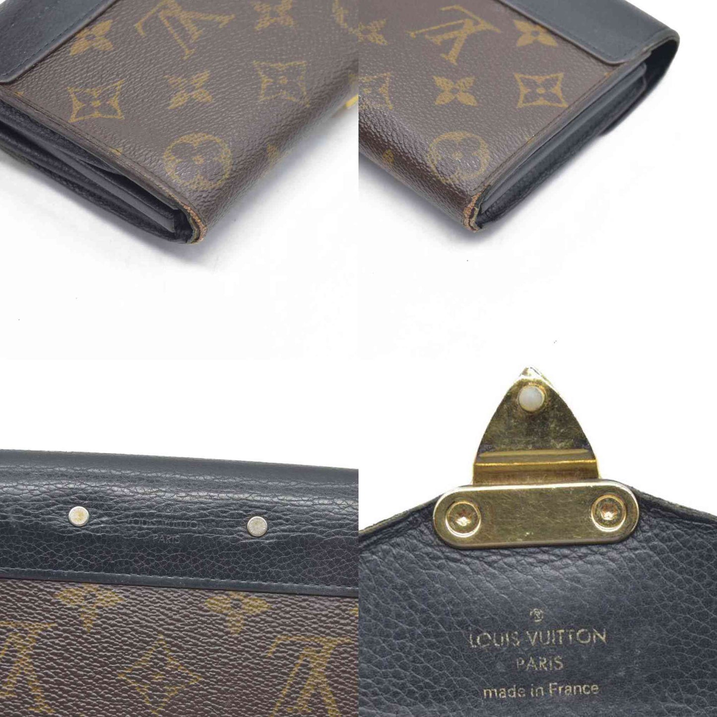 $1140 Louis Vuitton  Monogram Pallas Wallet Black