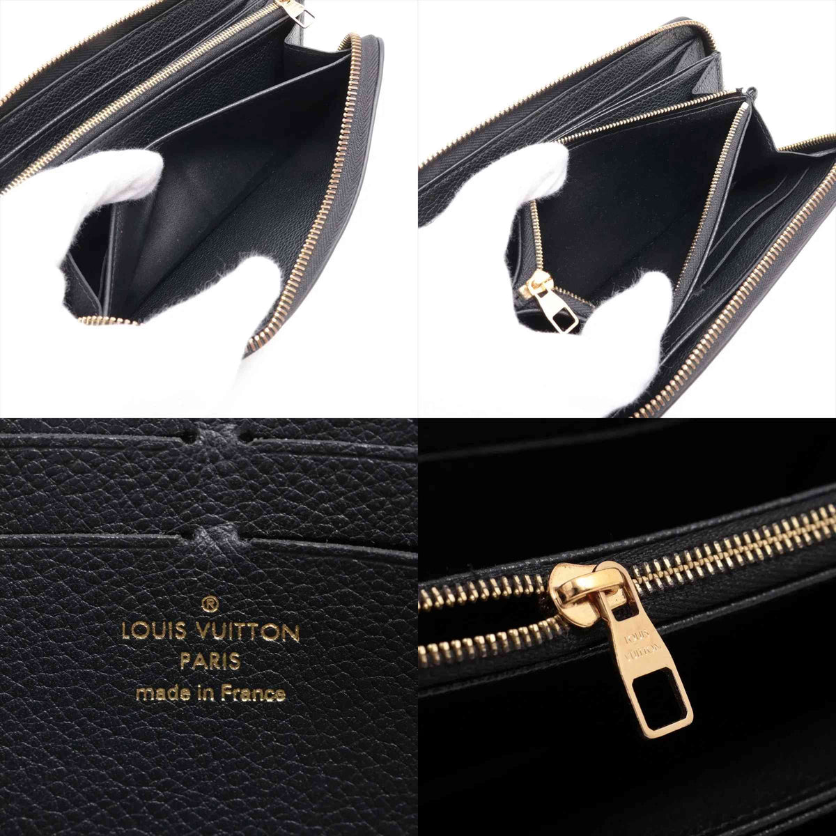 $1170 Louis Vuitton Empreinte Zippy Wallet Black