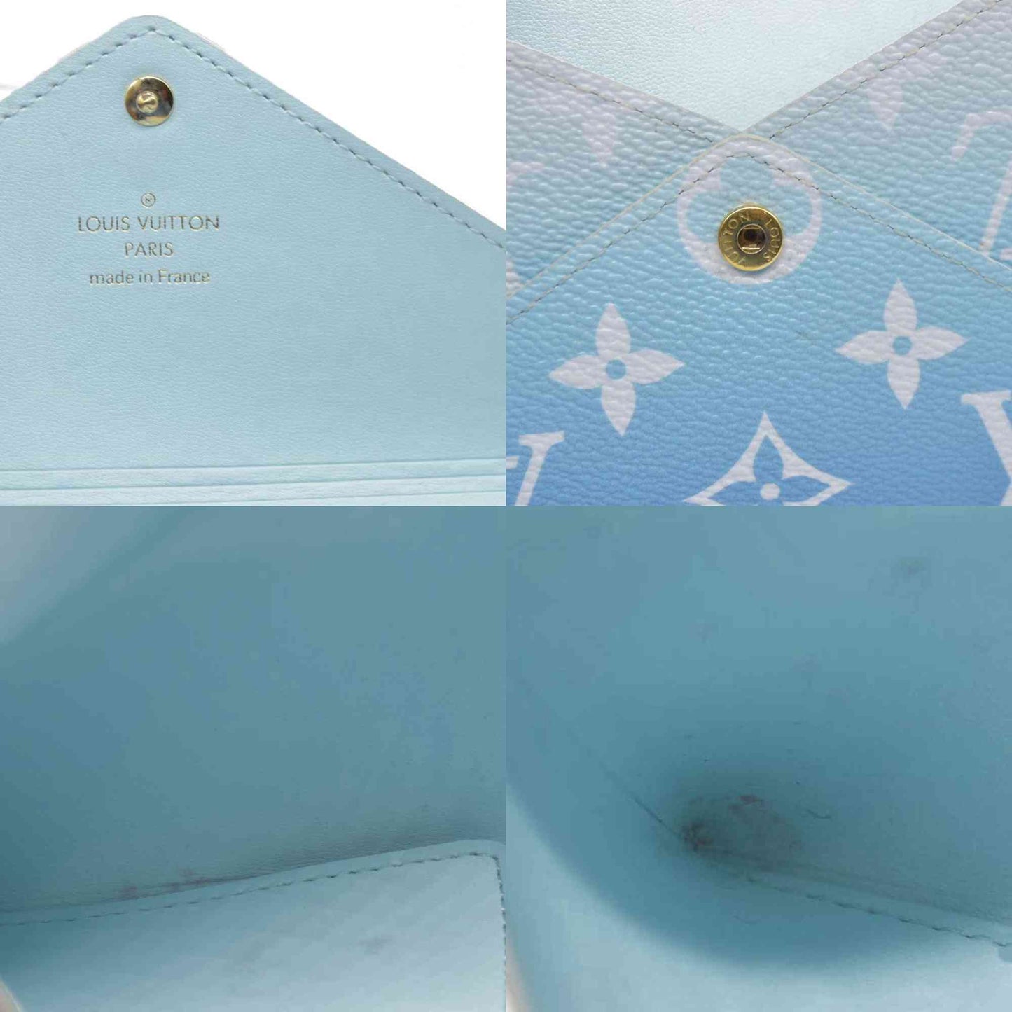AUCTION $700 Louis Vuitton  Monogram Giant By The Pool Medium Kirigami Pochette Insert Blue