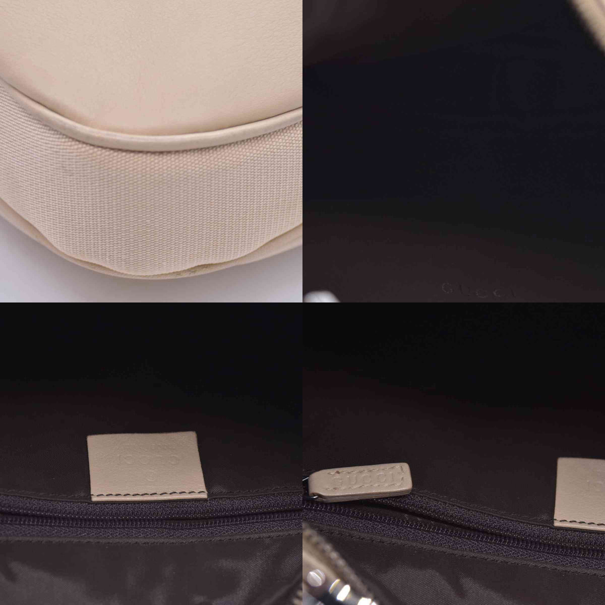 $1580 Gucci Smooth Leather Clip Hobo Shoulder Bag Beige CONSIGNMENT