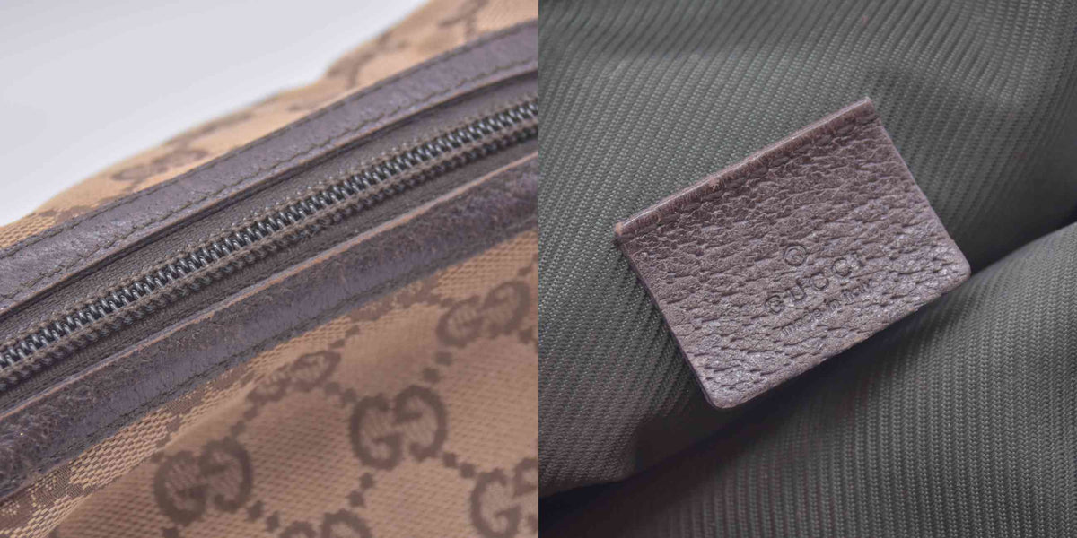 $450 Gucci Monogram Large Cosmetic Case Brown