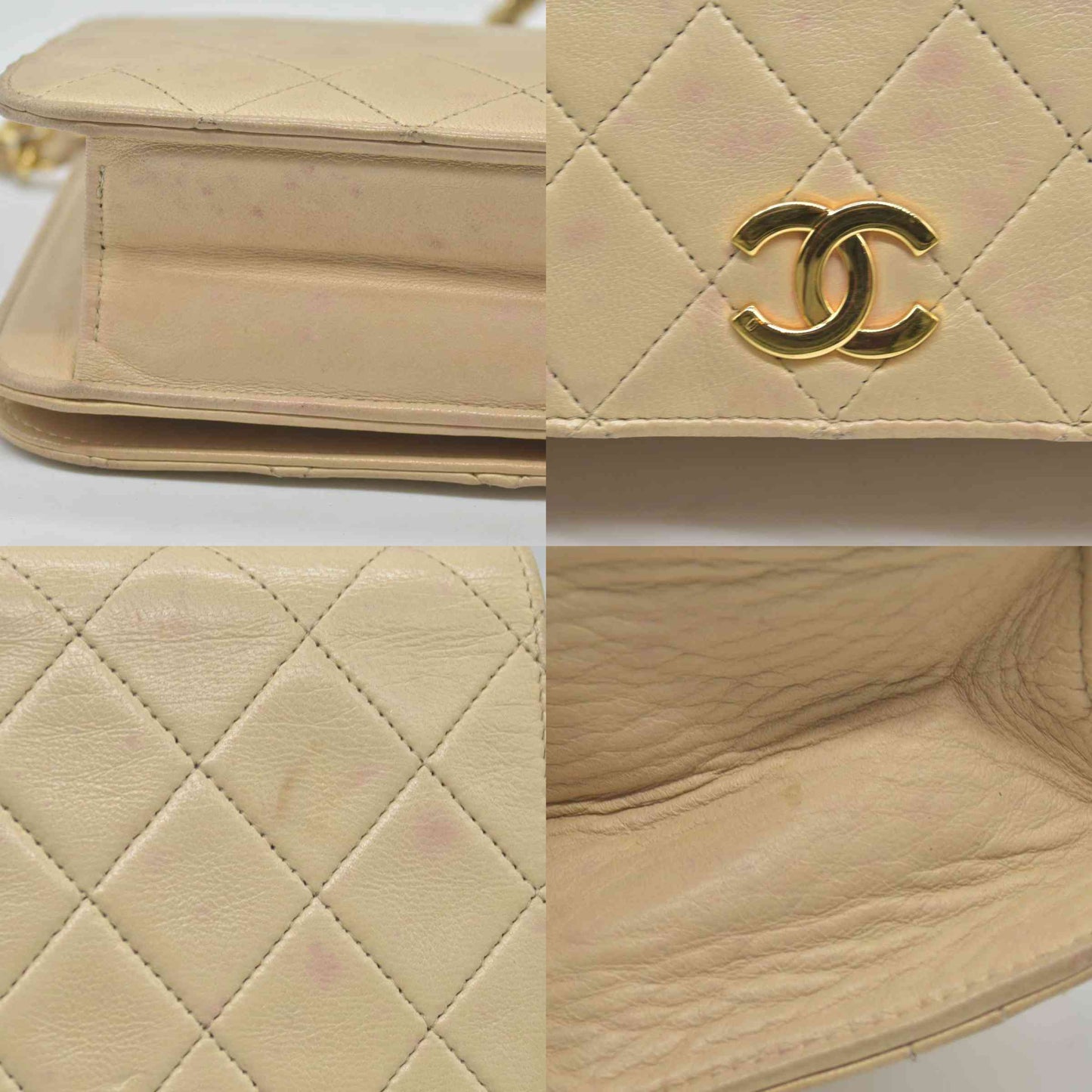 $3350 Chanel Timeless Classic Quilted Single Flap with 24K GHW Beige