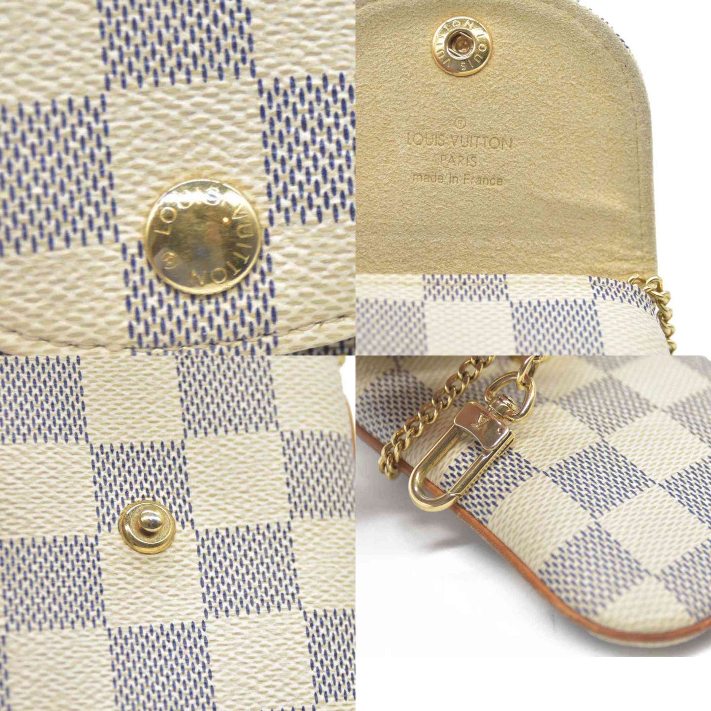 Louis Vuitton Damier Azur Etui Telephone MM Phone Case White SN0170