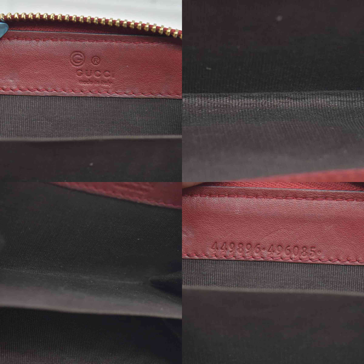 $390 Gucci Microguccissima Zip Around Key Case Red CONSIGNMENT