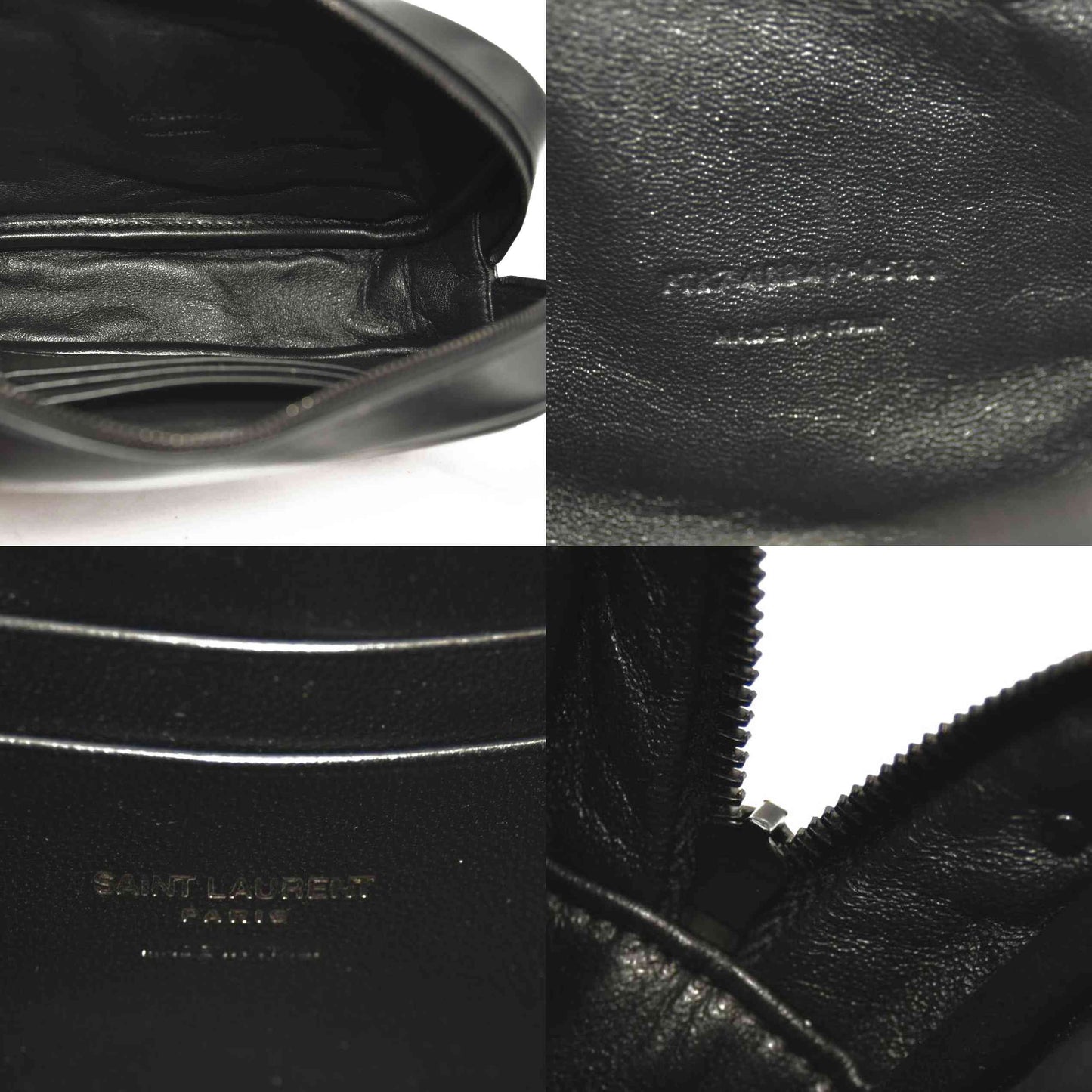 SAINT LAURENT  Grain De Poudre Matelasse Monochrome Monogram Mini Lou Camera Bag Black