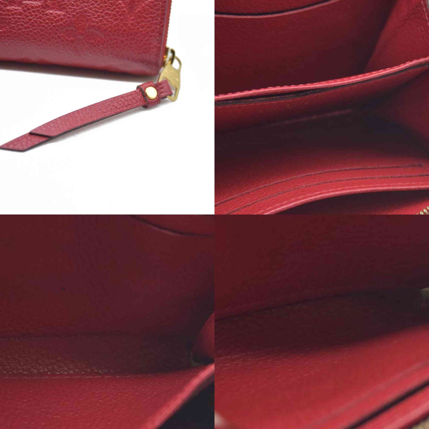 AUCTION $740 Louis Vuitton Monogram Empreinte Zippy Zip Around Wallet Coin Purse Red TN4129