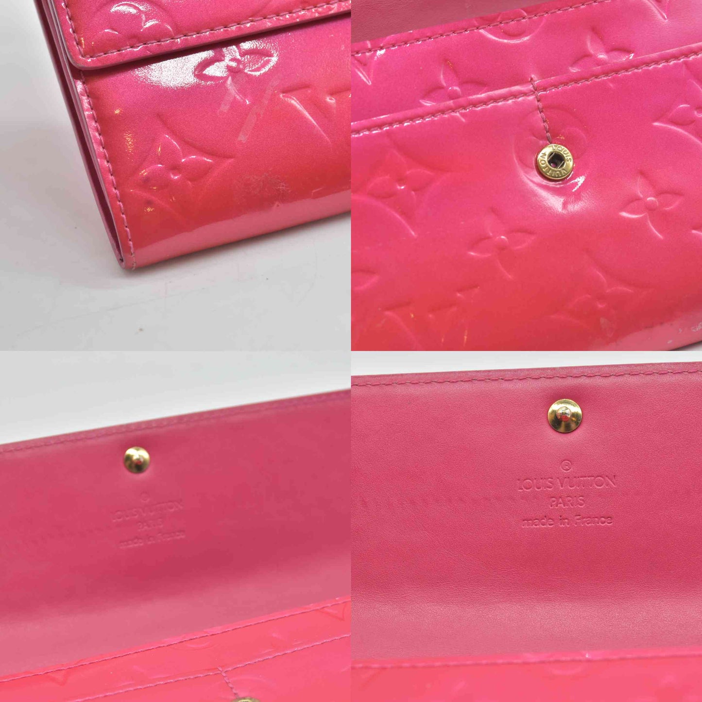 $840 2002 LOUIS VUITTON Monogram Vernis Portefeuille Sarah Long Wallet TH1022