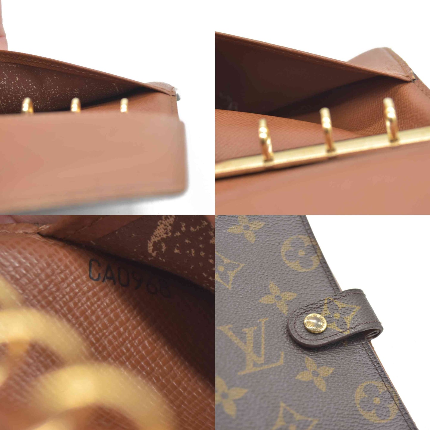 $505  Louis Vuitton Monogram Agenda PM Notebook Cover Brown CA0968 1998
