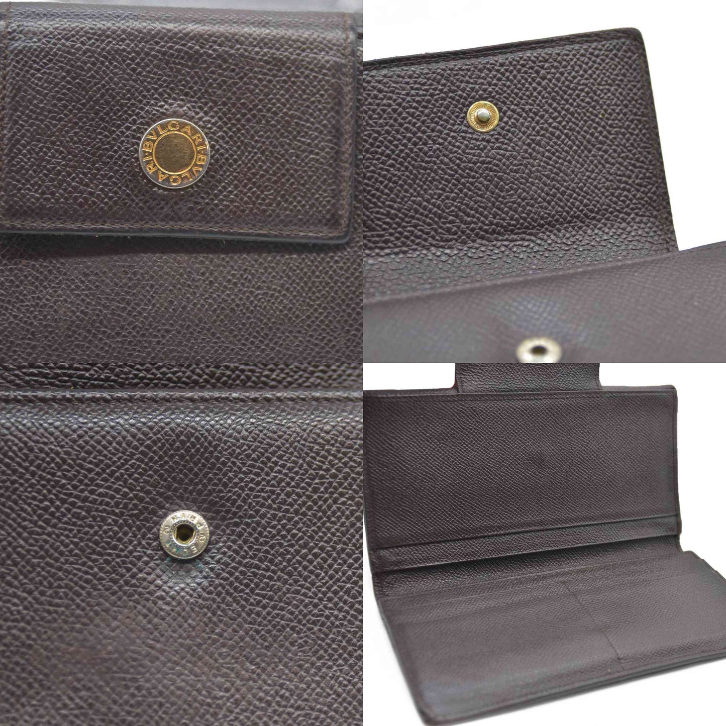 BVLGARI $640 Classico Leather Bifold Long Wallet Brown/7BH0176