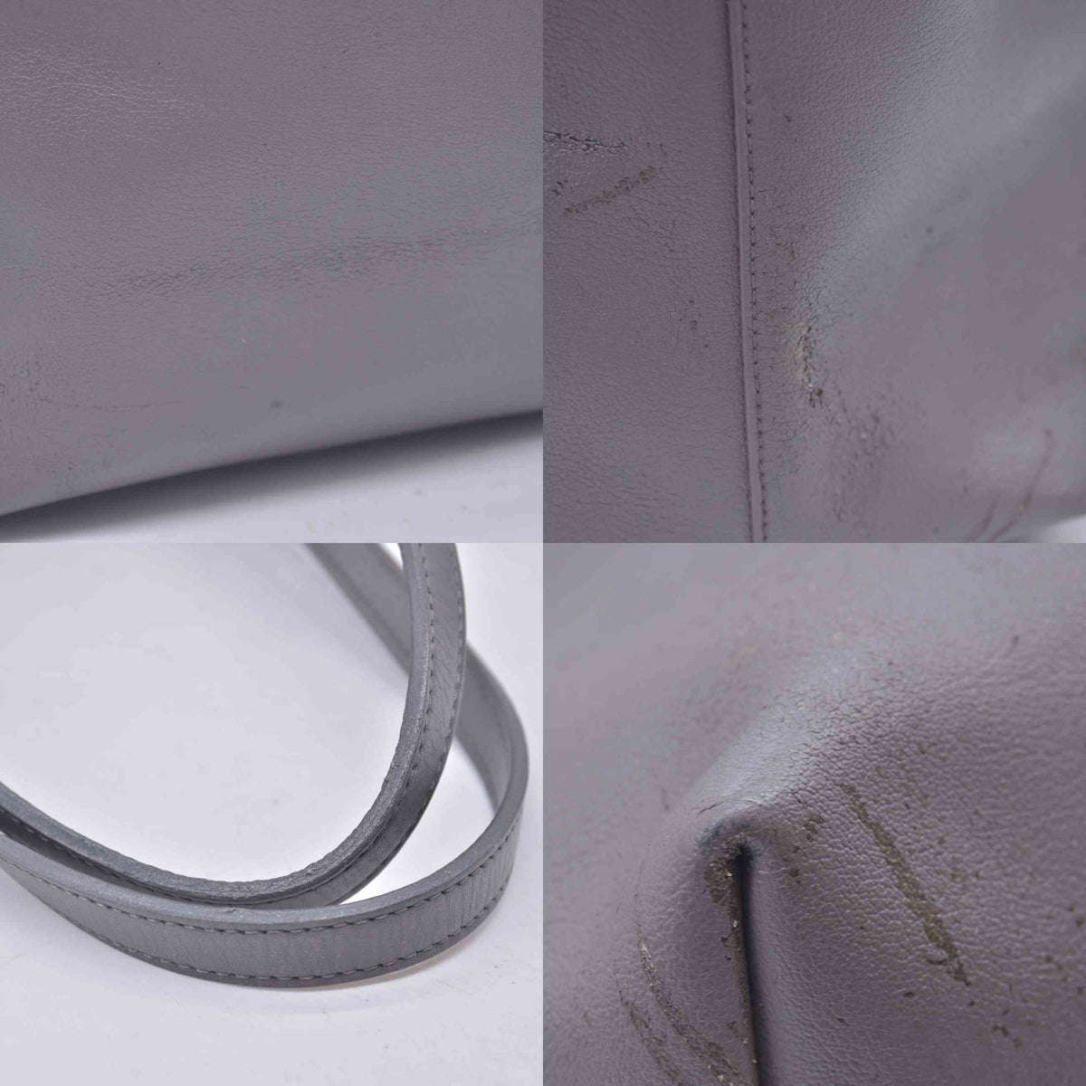 $1650 2018 SAINT LAURENT Calfskin Shopping East West YSL Tote Grey