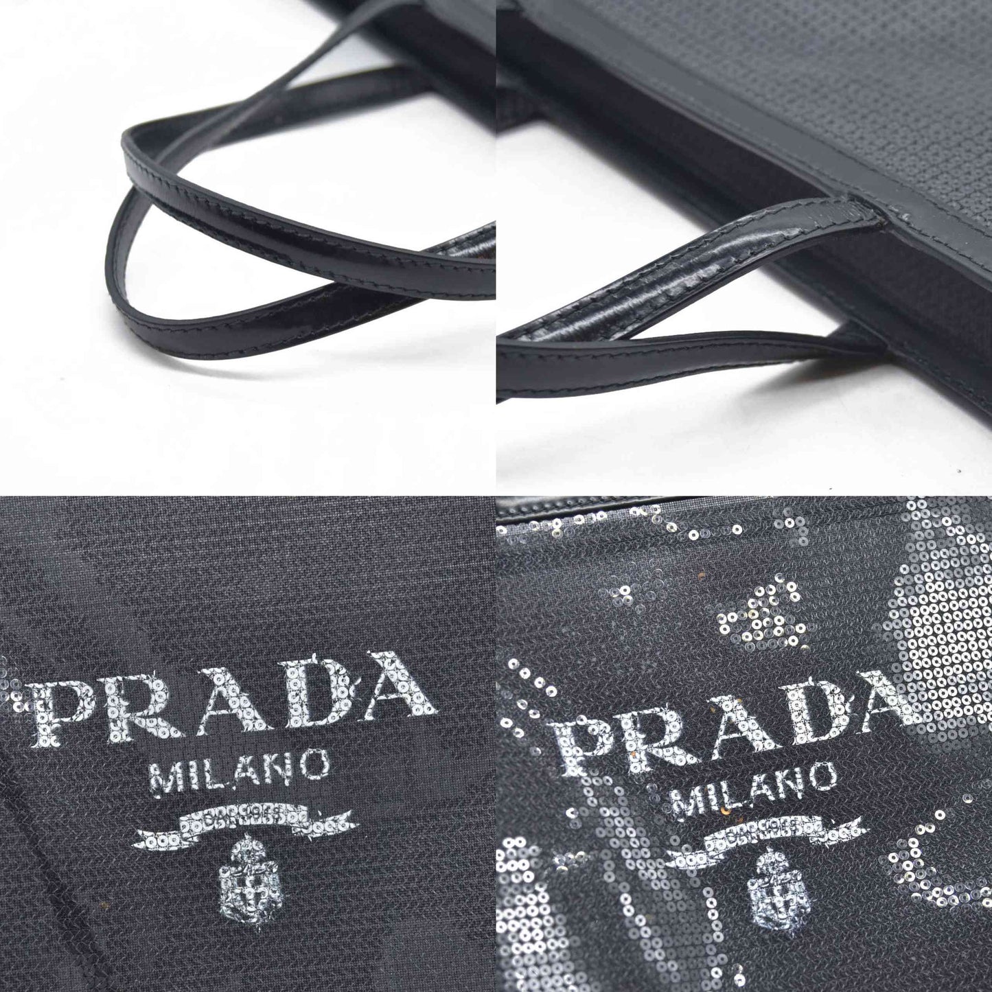$2100 Prada Enameled Metal Triangle Sequin Tote Bag