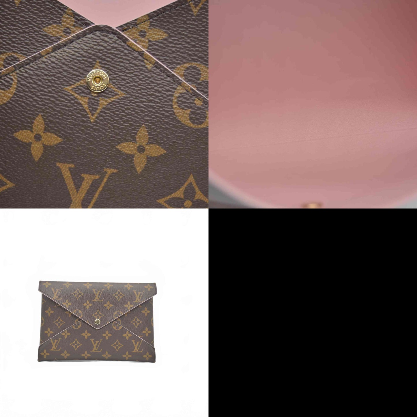 $845 Louis Vuitton Monogram Large Kirigami Pochette Insert Rose Ballerine