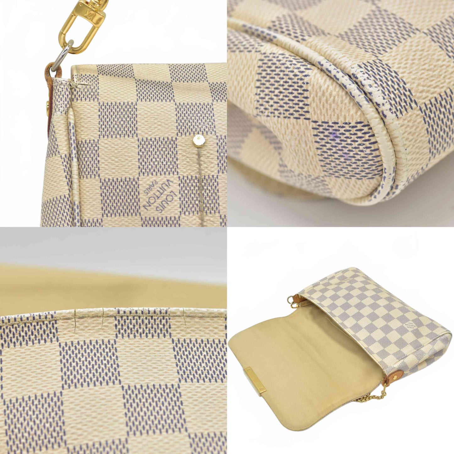$1650 Louis Vuitton Damier Azur Favorite MM FL1134