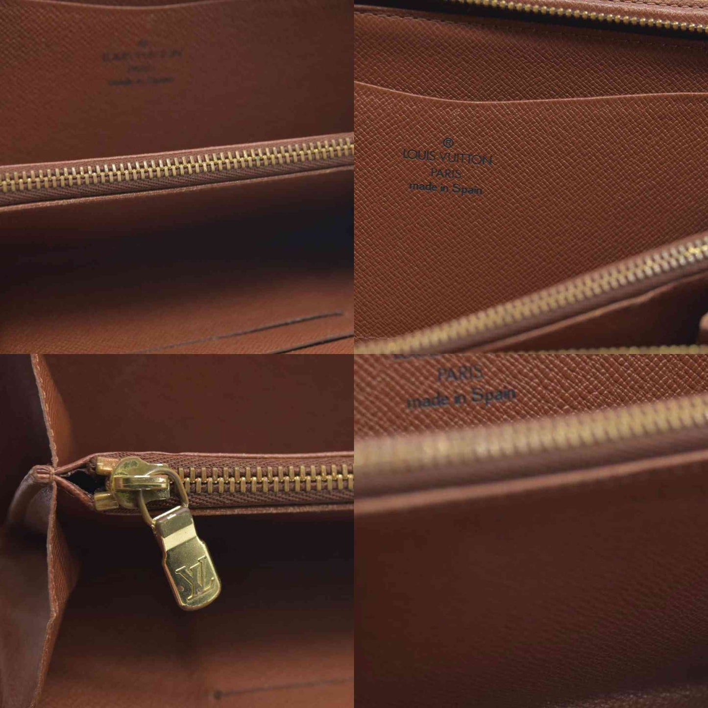 AUCTION $915 Louis Vuitton Monogram Porte Monnaie Zippy Long Wallet Brown CA0958