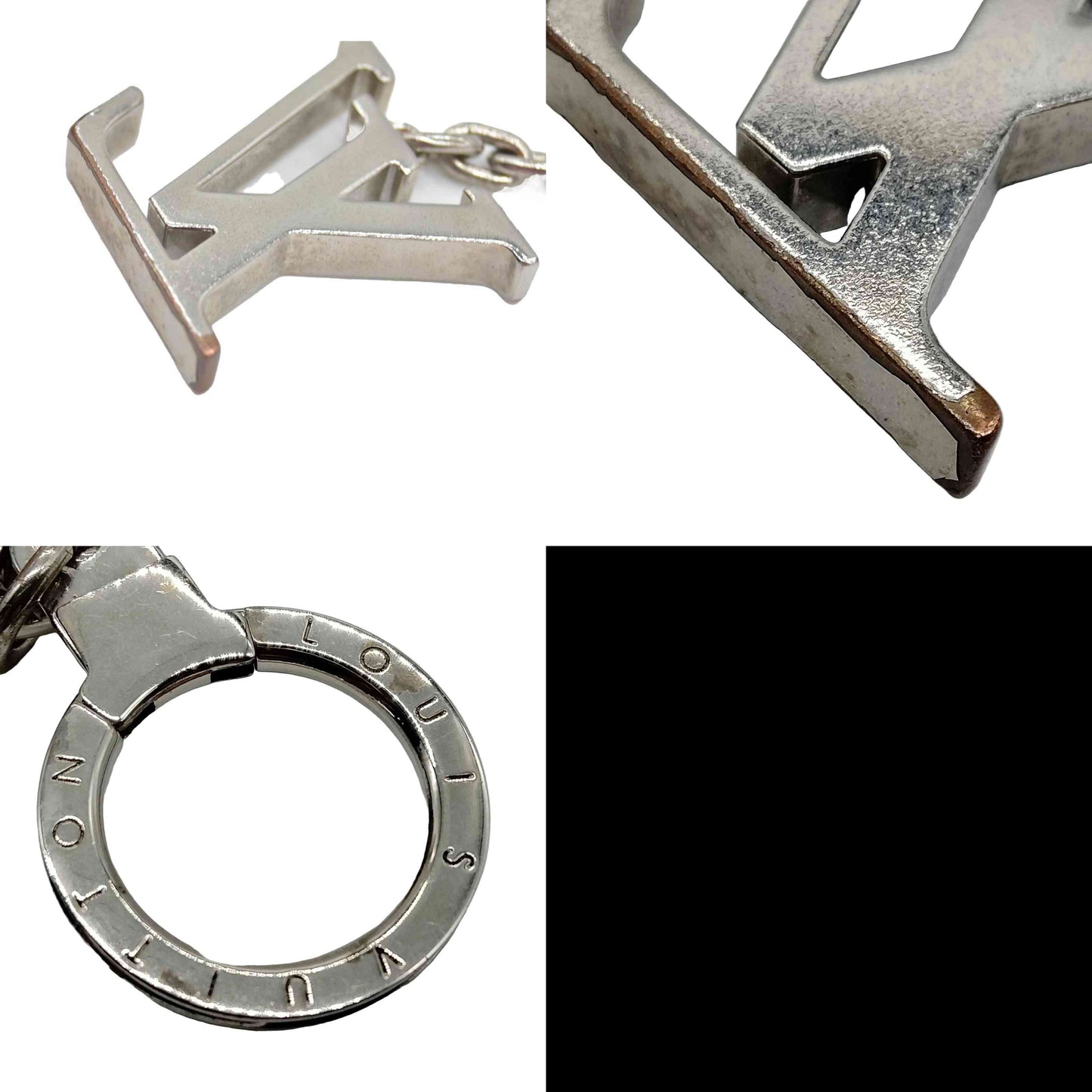 $320 Louis Vuitton Silver Dimension Key Holder and Bag Charm LE0150