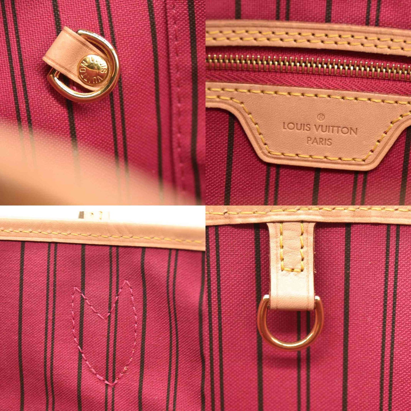 LOUIS VUITTON  Monogram Neverfull MM Fuchsia RFID