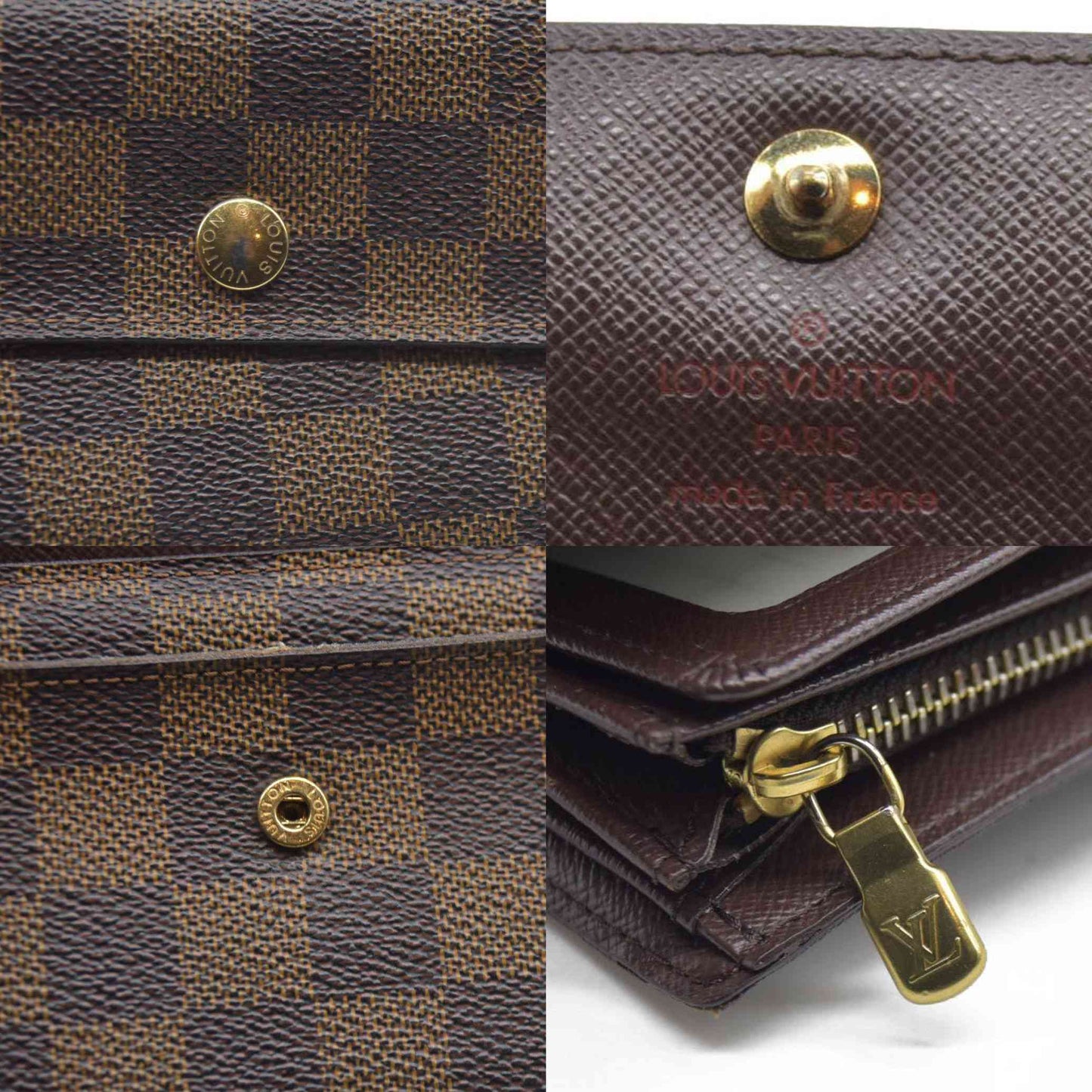 AUCTION $610 Louis Vuitton  Damier Ebene Porte Tresor Etui Papiers Wallet SP2077