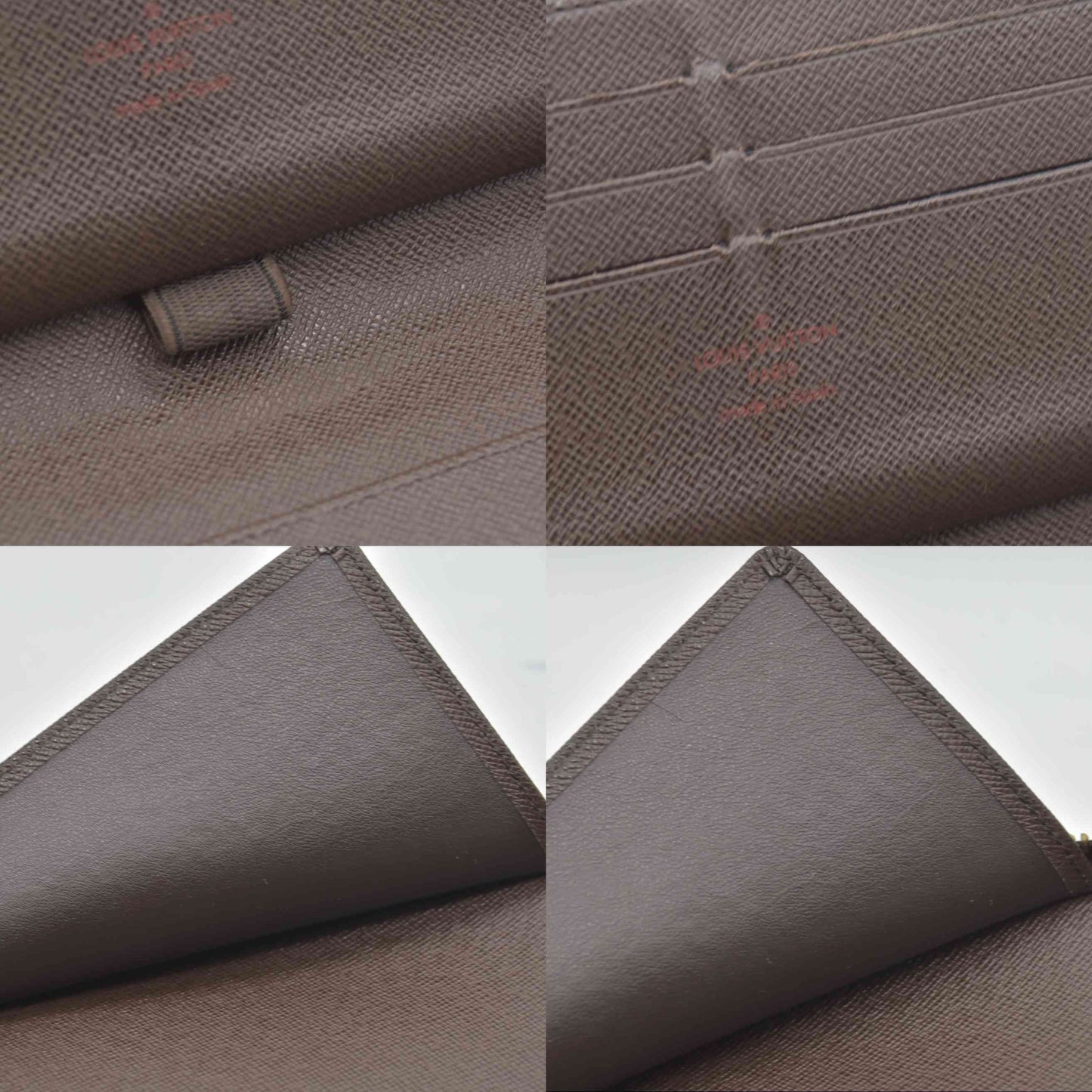 $1060 Louis Vuitton Damier Zippy Zip Around Organizer Long Wallet Brown CA4102