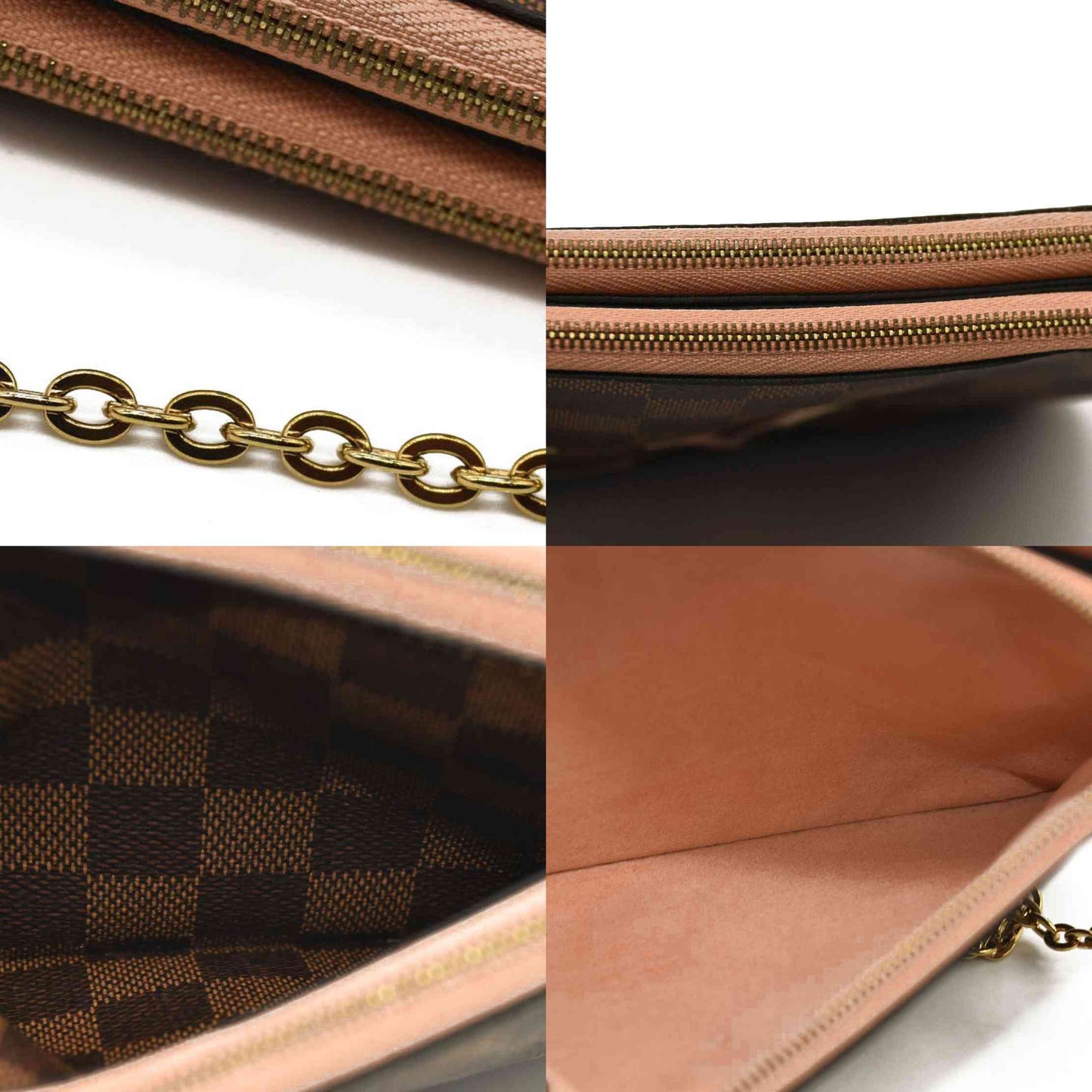 LOUIS VUITTON  Damier Ebene Double Zip Pochette