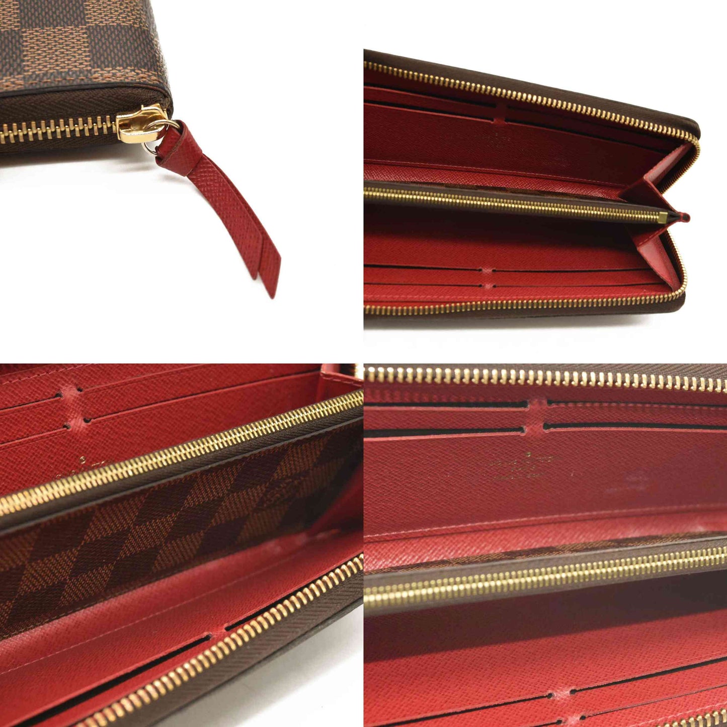 LOUIS VUITTON Damier Ebene Clemence Wallet Cherry GI1107