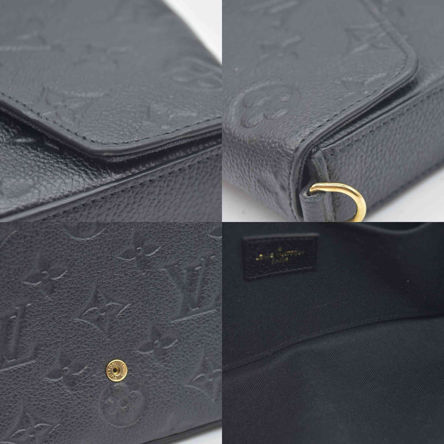 $1720 Louis Vuitton LV Monogram Pochette Félicie Black RFID
