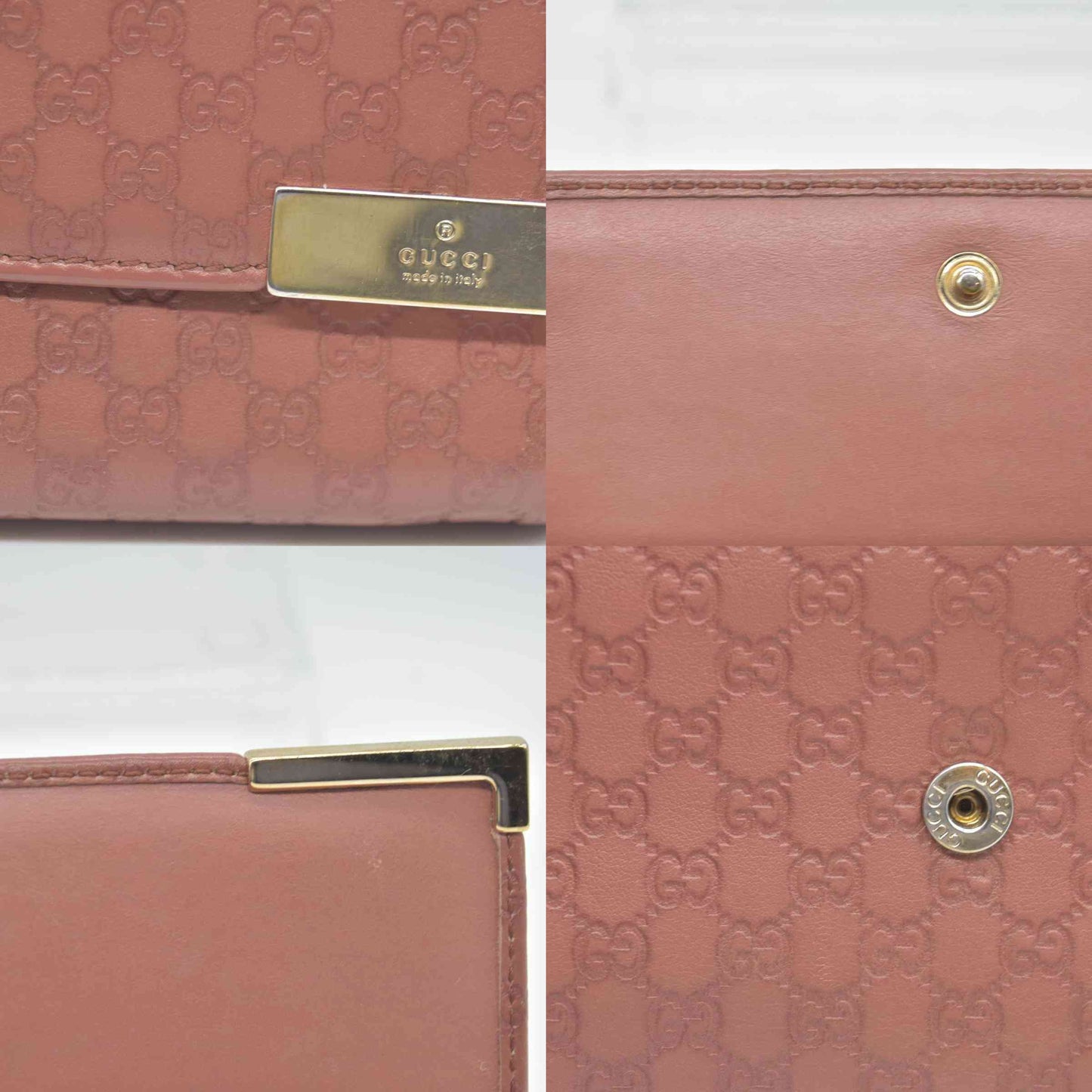 $690 Gucci Pink Microguccissima Leather Continental Wallet on Chain CONSIGNMENT