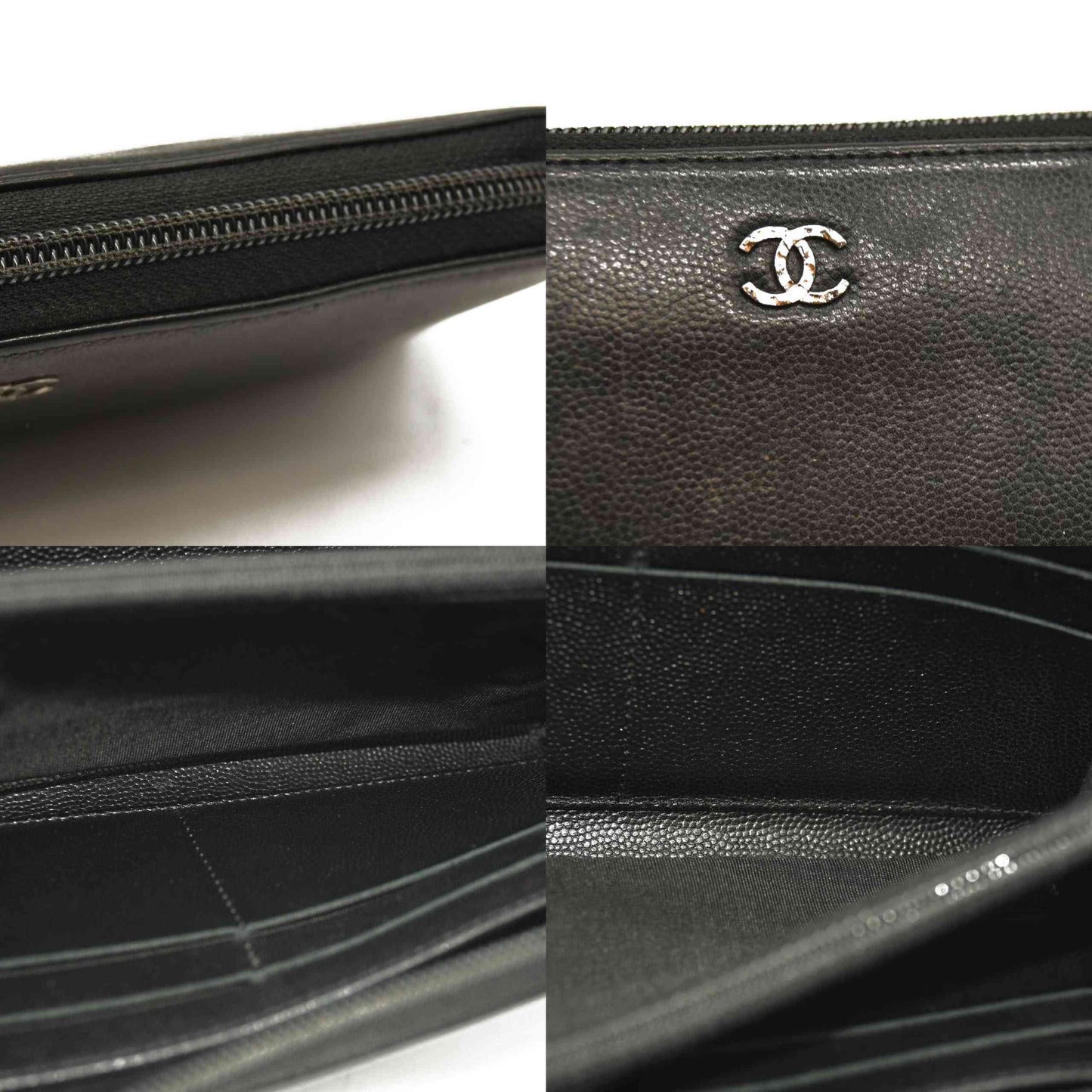 CHANEL Long Wallet Black Caviar Skin *16