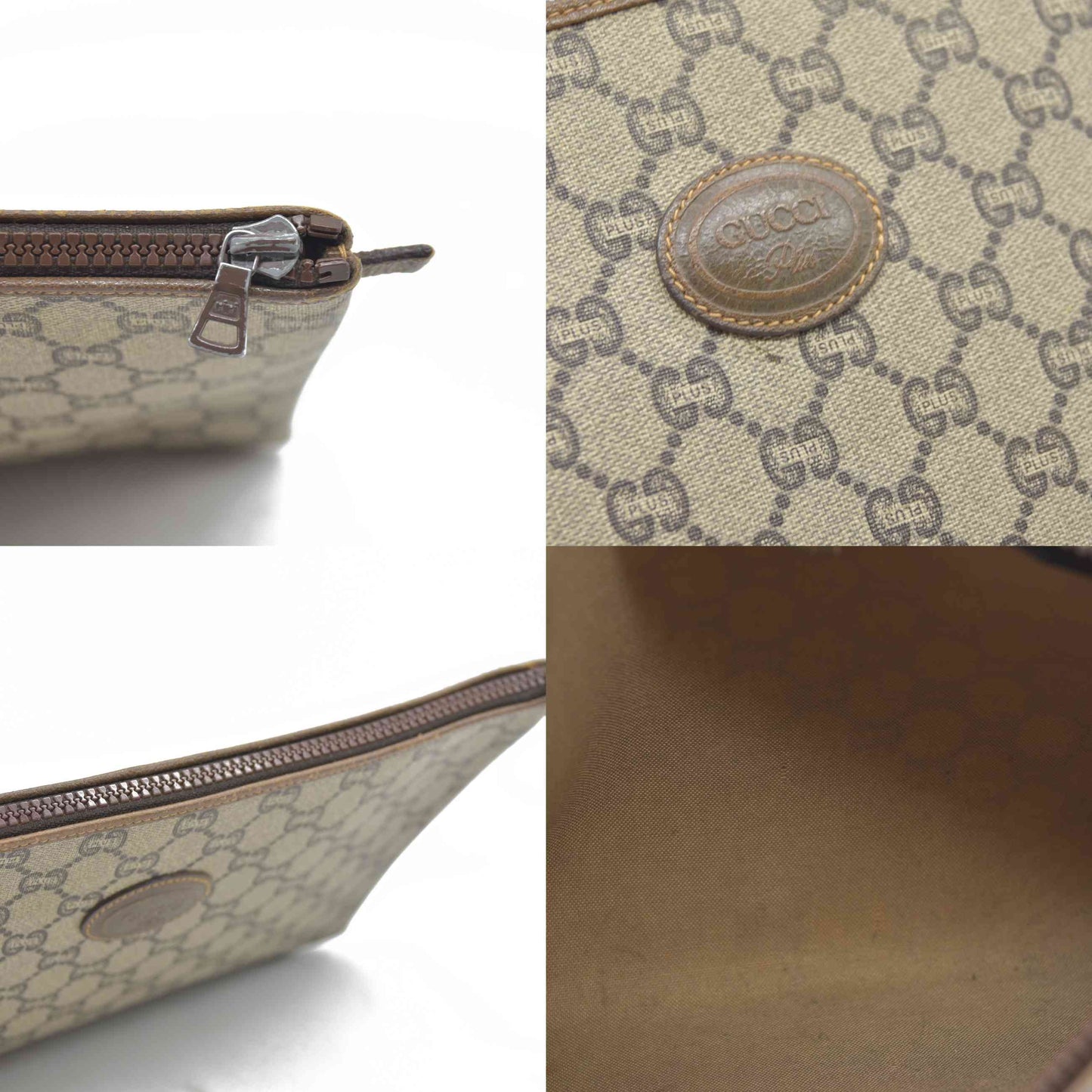 $1100 Gucci GG Gucci Plus Supreme Monogram Pouch Clutch Bag