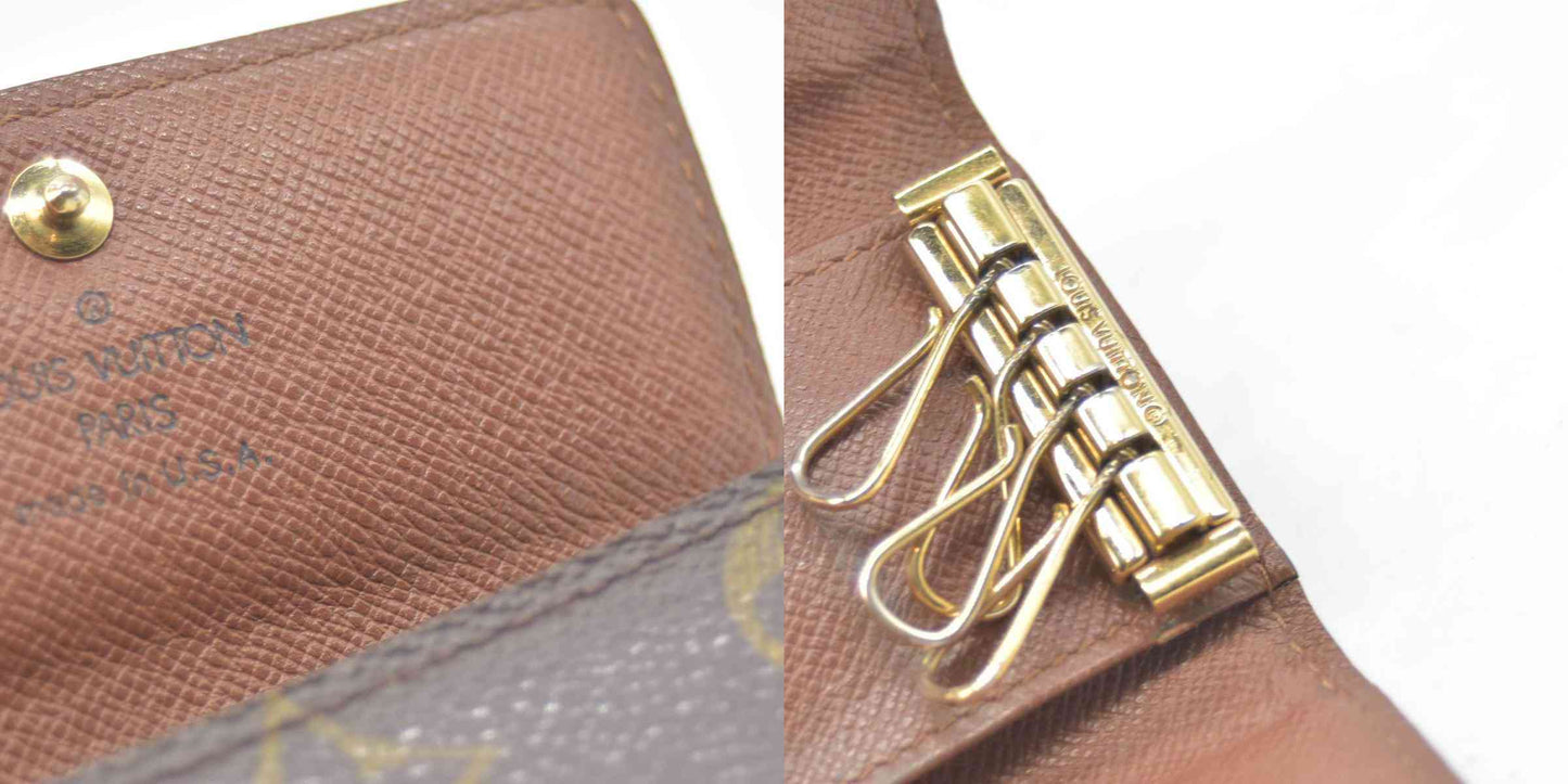$345 2000 Louis Vuitton Monogram Multicles 4 Ring Key Case Brown SD0030 CONSIGNMENT