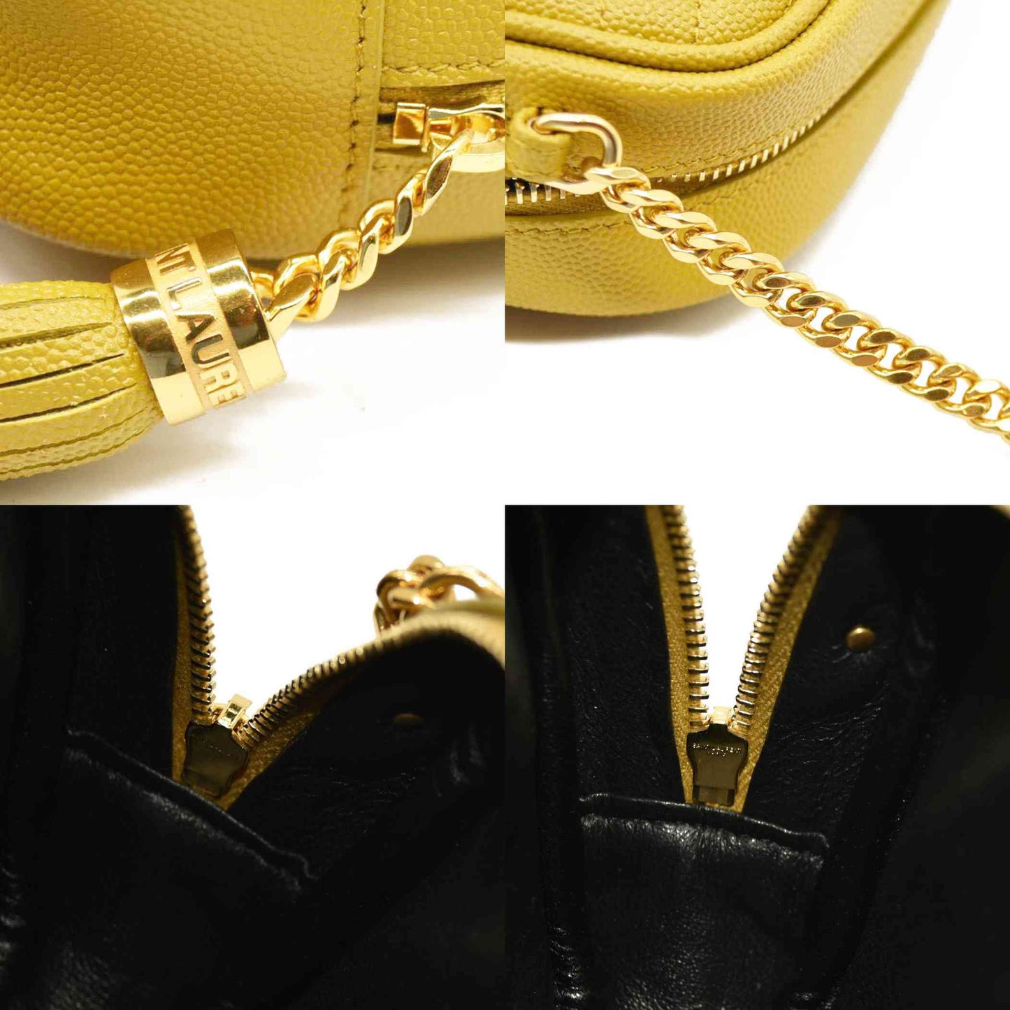 Saint Laurent  Grain De Poudre Matelasse Monogram Mini Lou Camera Bag Sunflower